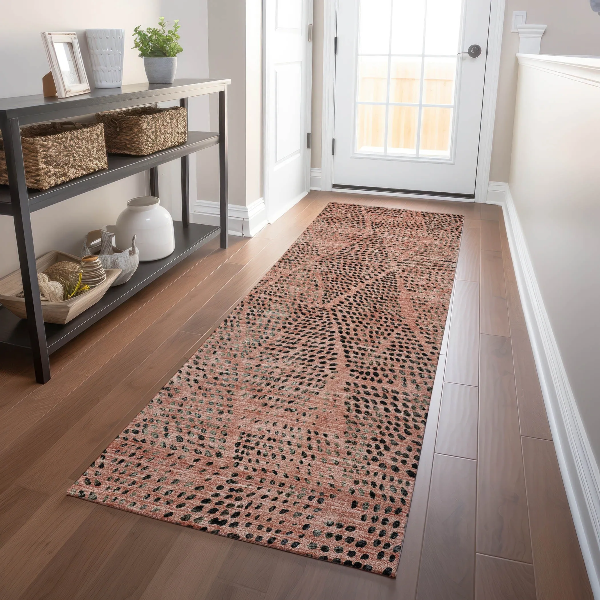 Machine Washable Indoor/ Outdoor Chantille Contemporary Diamonds Rug