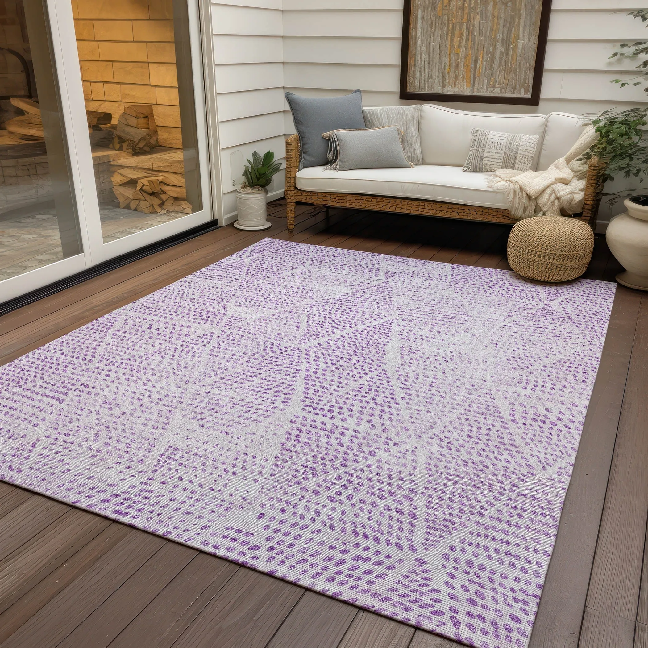 Machine Washable Indoor/ Outdoor Chantille Contemporary Diamonds Rug