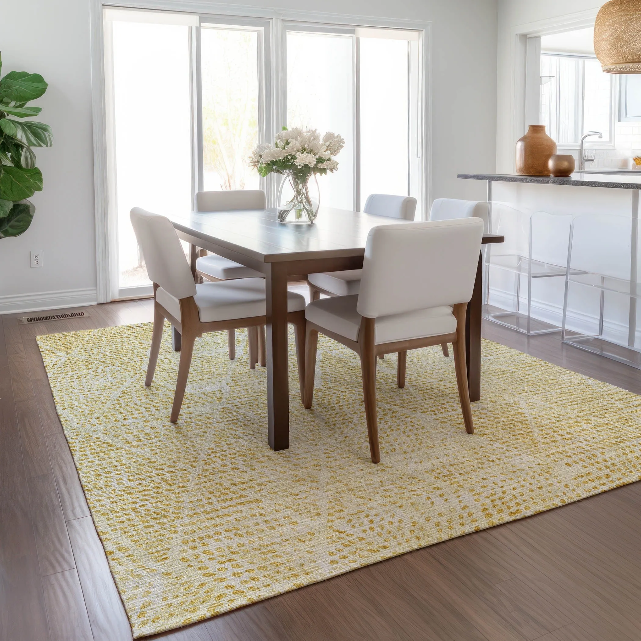 Machine Washable Indoor/ Outdoor Chantille Contemporary Diamonds Rug