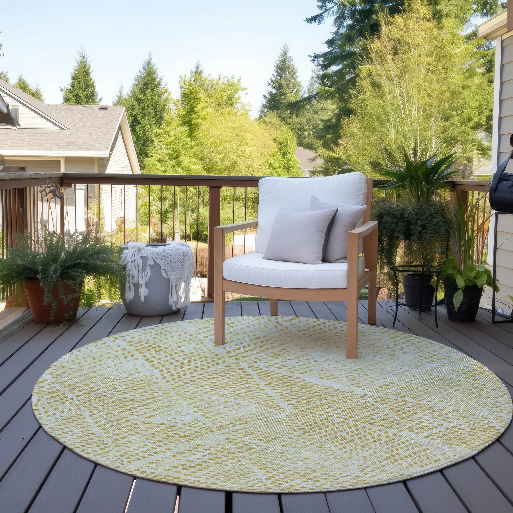 Machine Washable Indoor/ Outdoor Chantille Contemporary Diamonds Rug