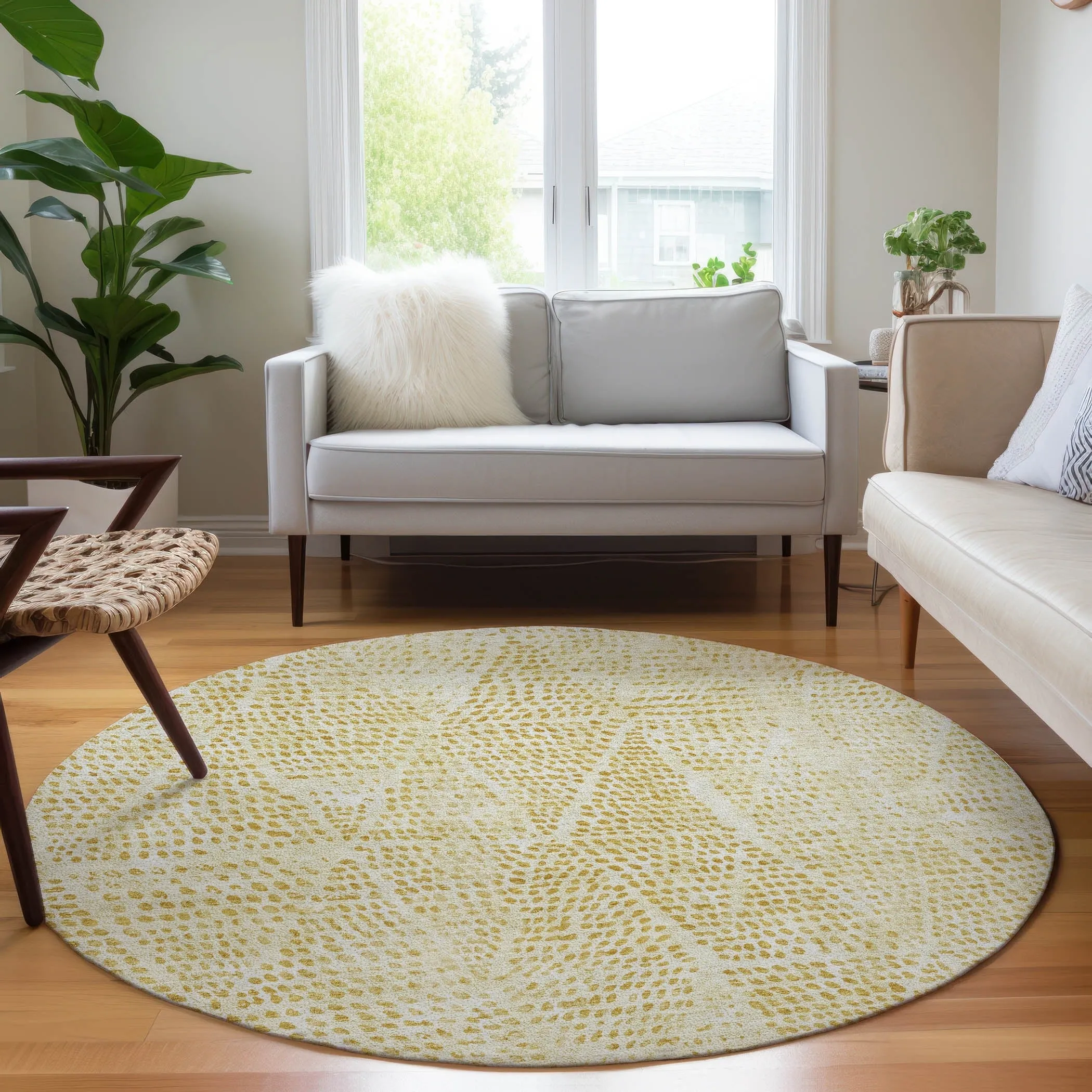 Machine Washable Indoor/ Outdoor Chantille Contemporary Diamonds Rug