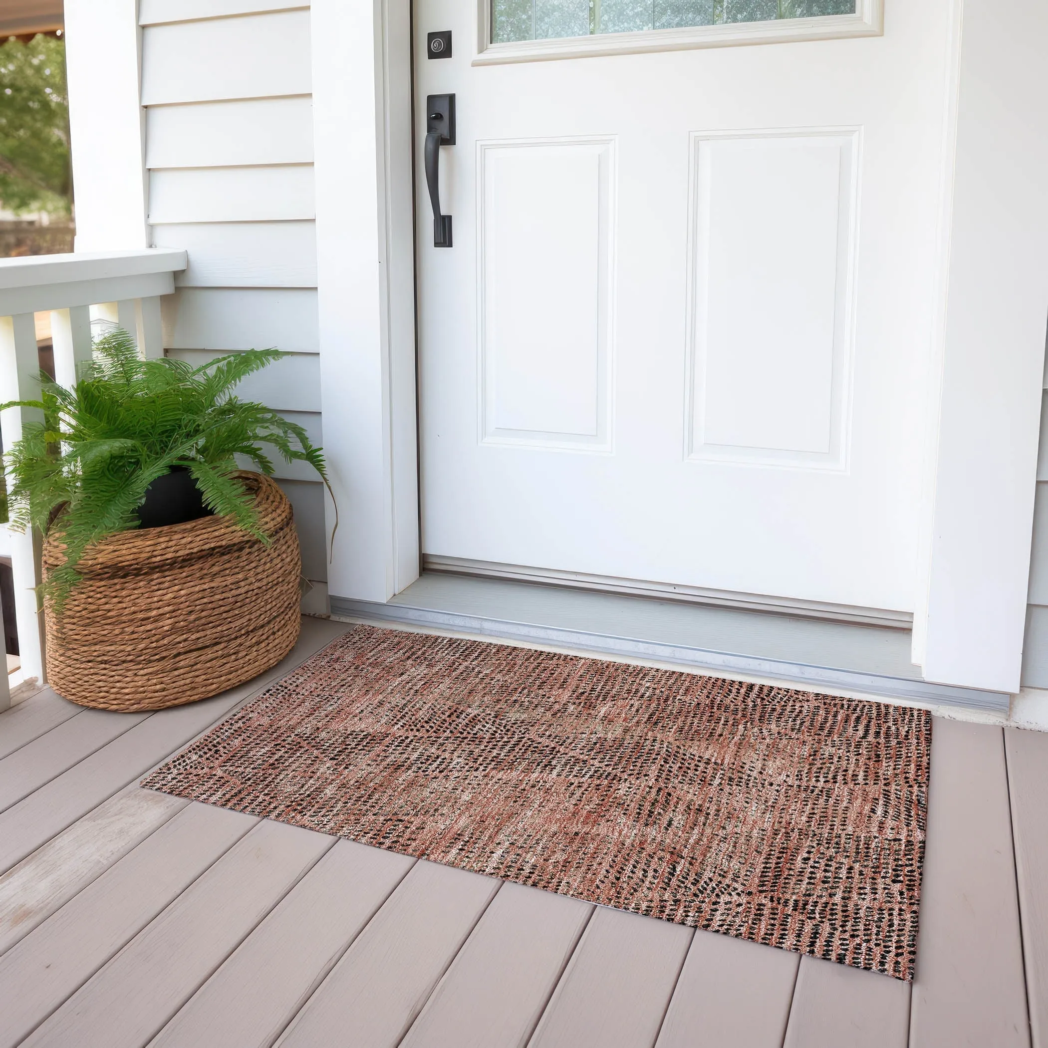 Machine Washable Indoor/ Outdoor Chantille Contemporary Diamonds Rug