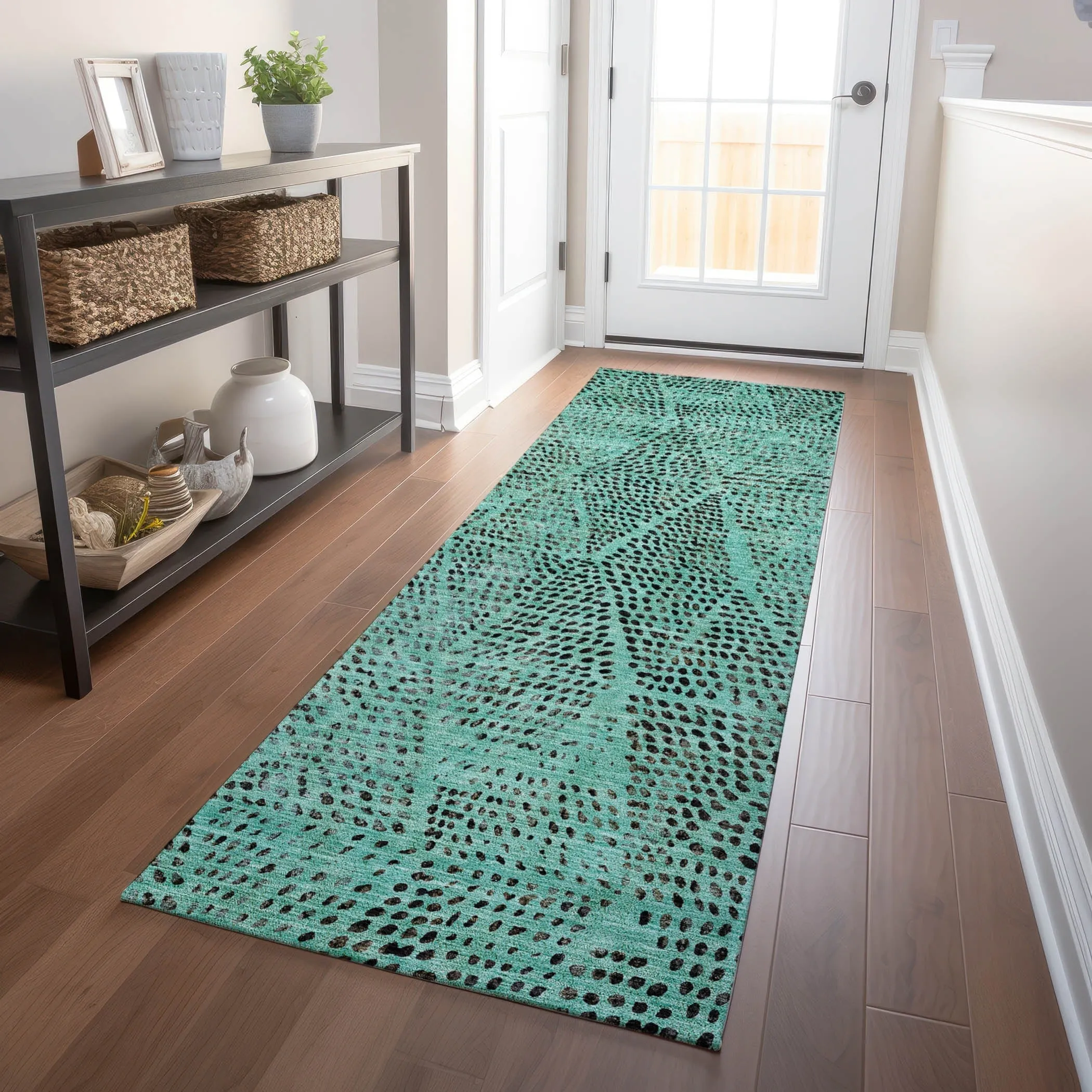 Machine Washable Indoor/ Outdoor Chantille Contemporary Diamonds Rug