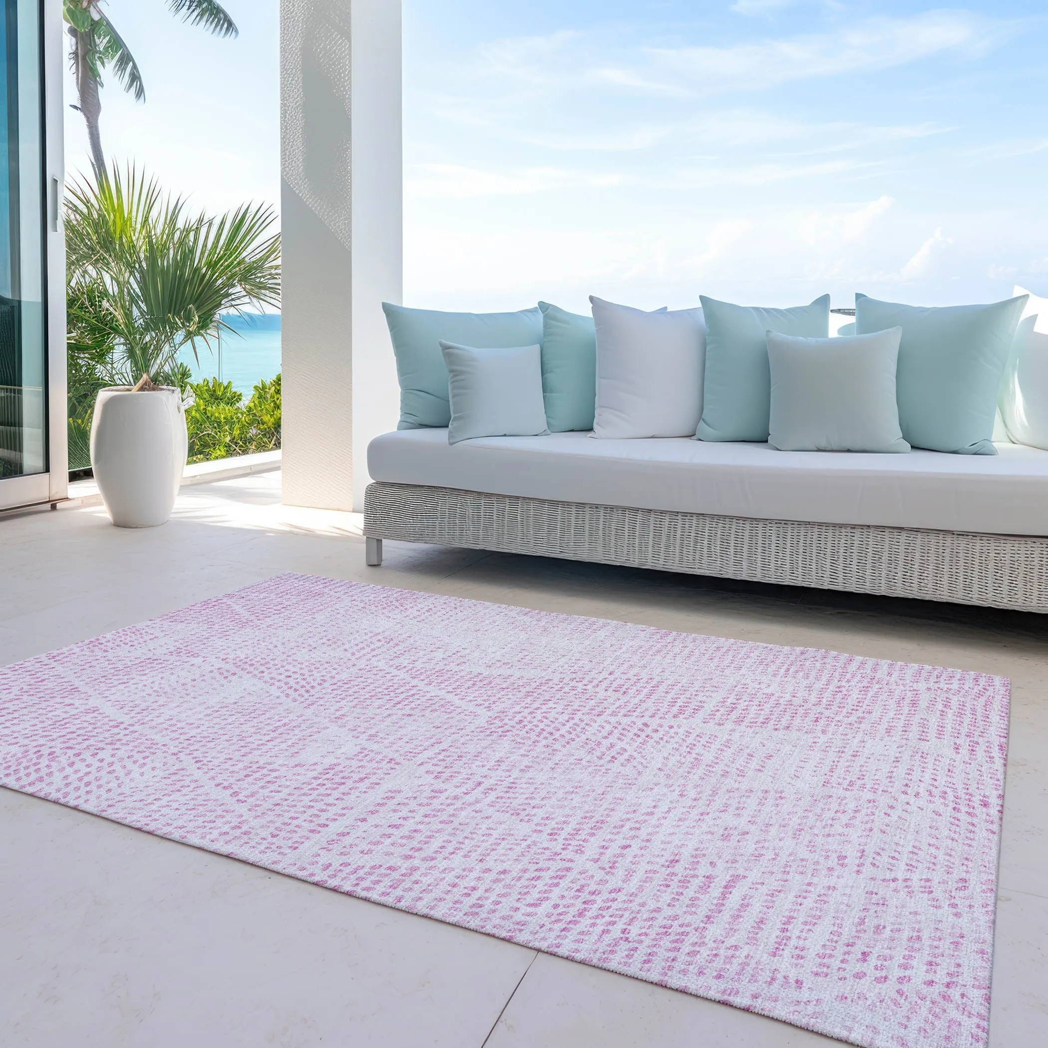 Machine Washable Indoor/ Outdoor Chantille Contemporary Diamonds Rug