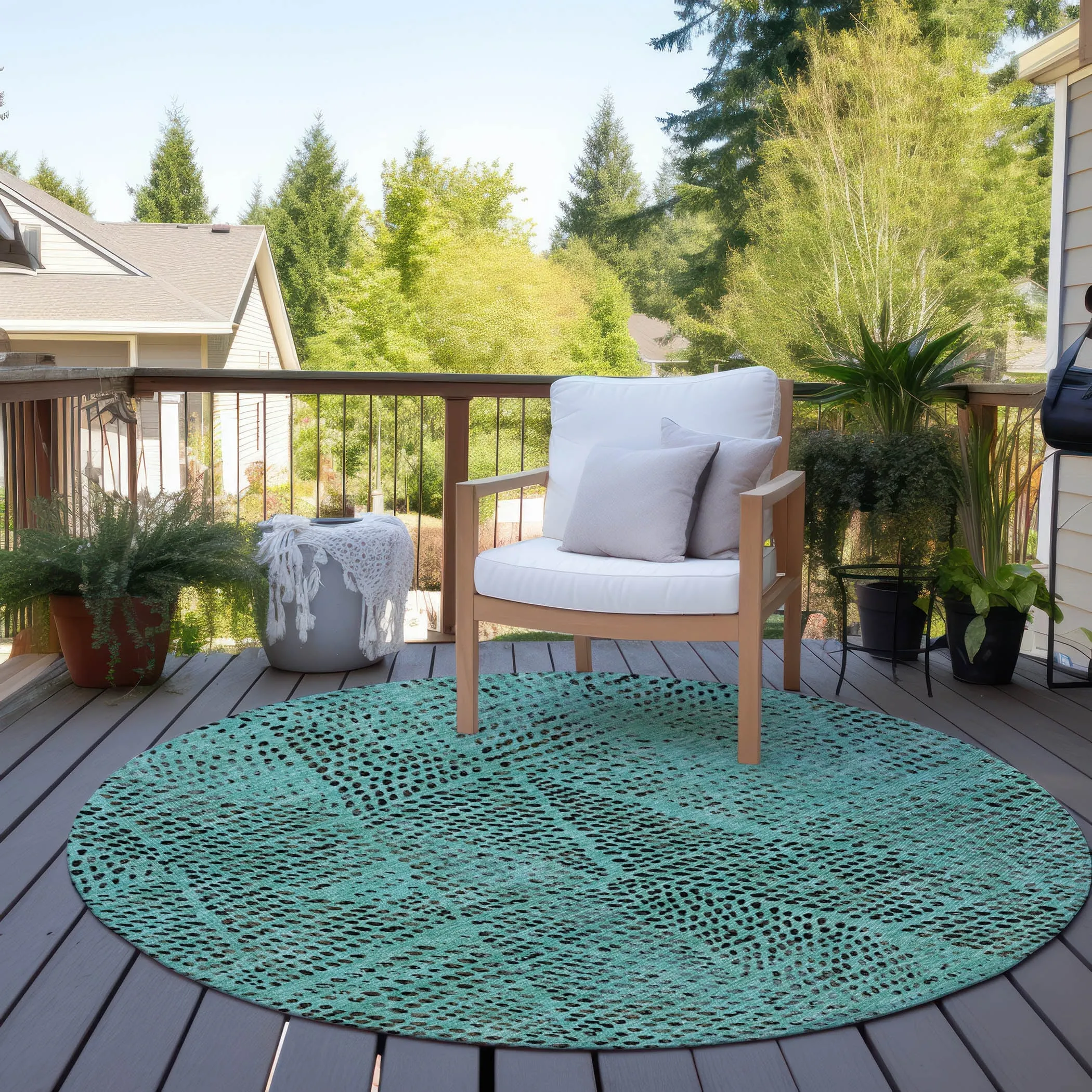 Machine Washable Indoor/ Outdoor Chantille Contemporary Diamonds Rug