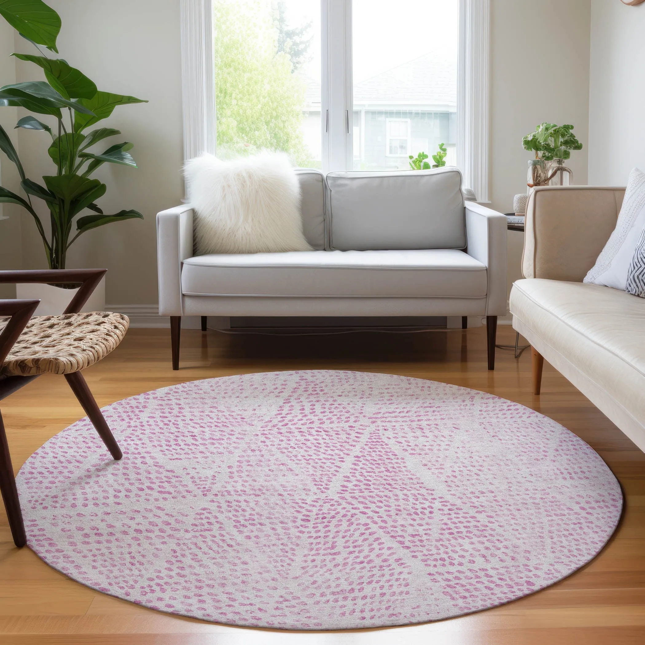 Machine Washable Indoor/ Outdoor Chantille Contemporary Diamonds Rug
