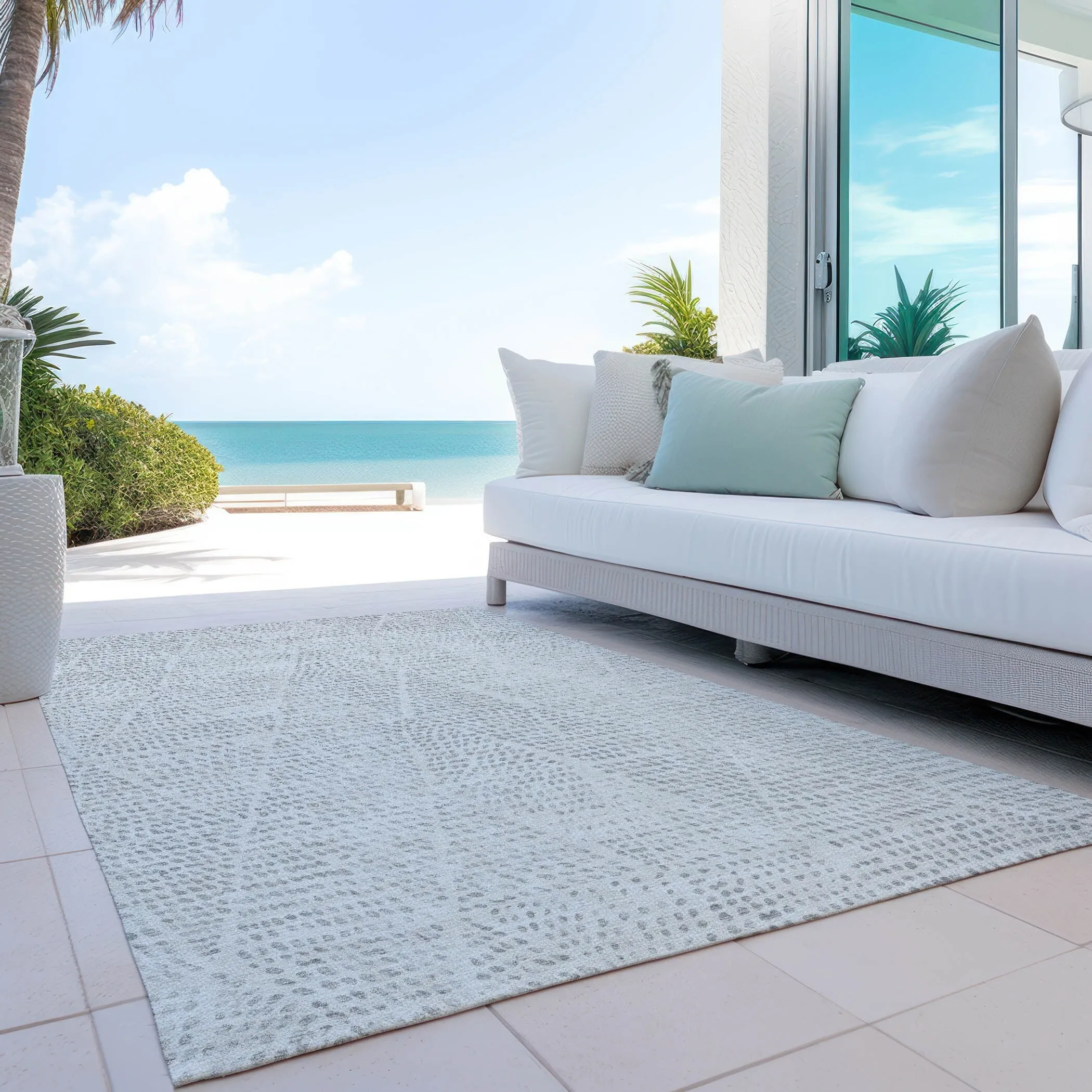 Machine Washable Indoor/ Outdoor Chantille Contemporary Diamonds Rug