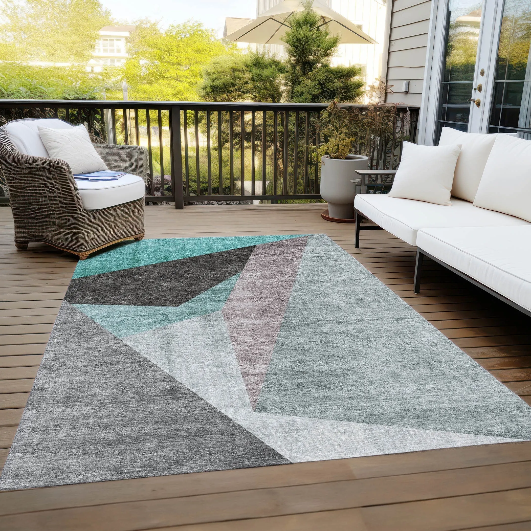 Machine Washable Indoor/ Outdoor Chantille Contemporary Dimensions Rug