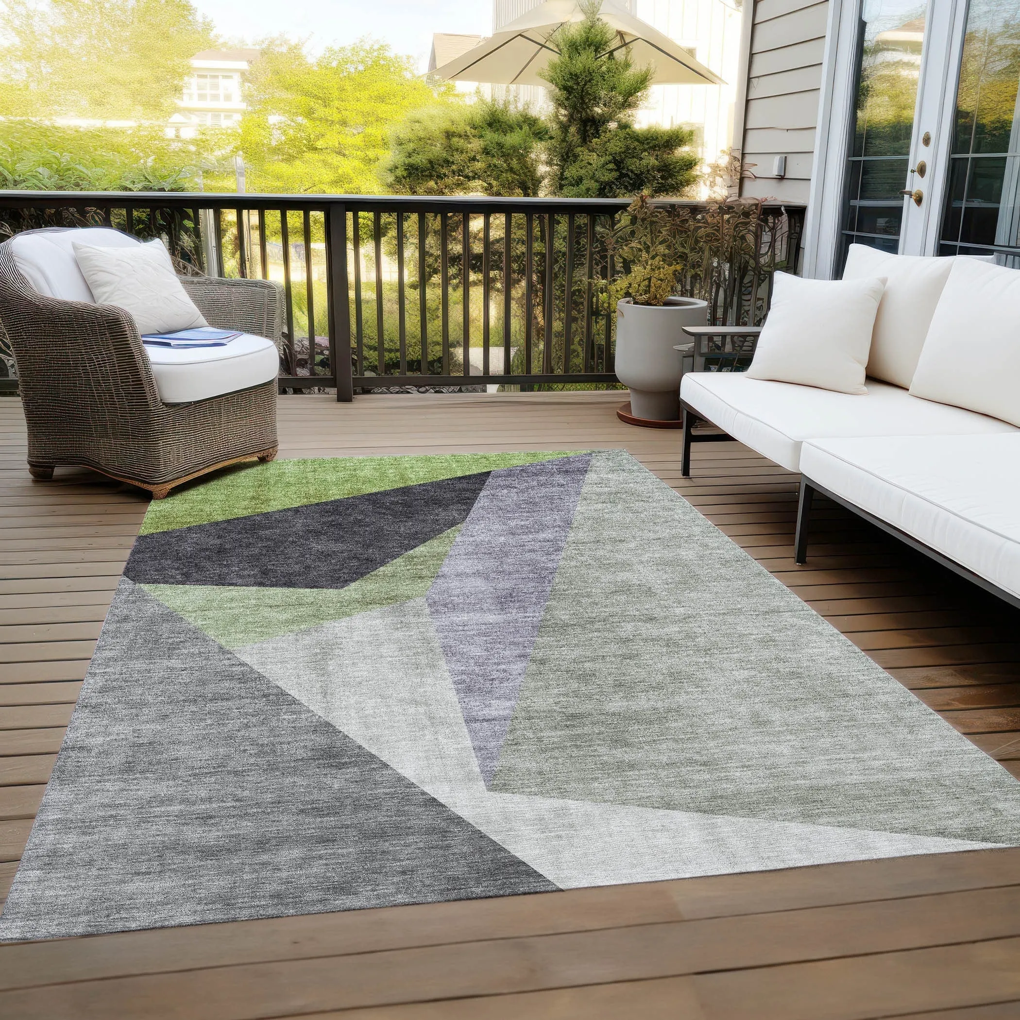 Machine Washable Indoor/ Outdoor Chantille Contemporary Dimensions Rug