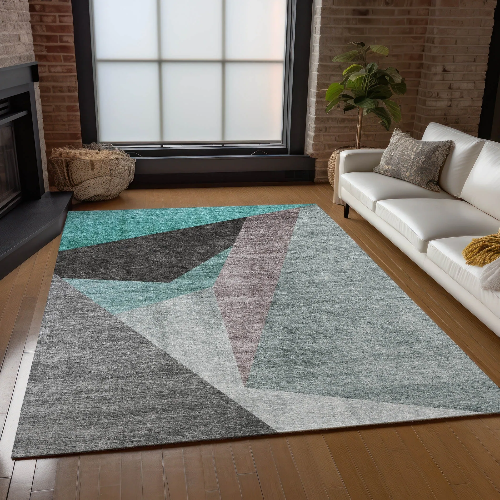 Machine Washable Indoor/ Outdoor Chantille Contemporary Dimensions Rug