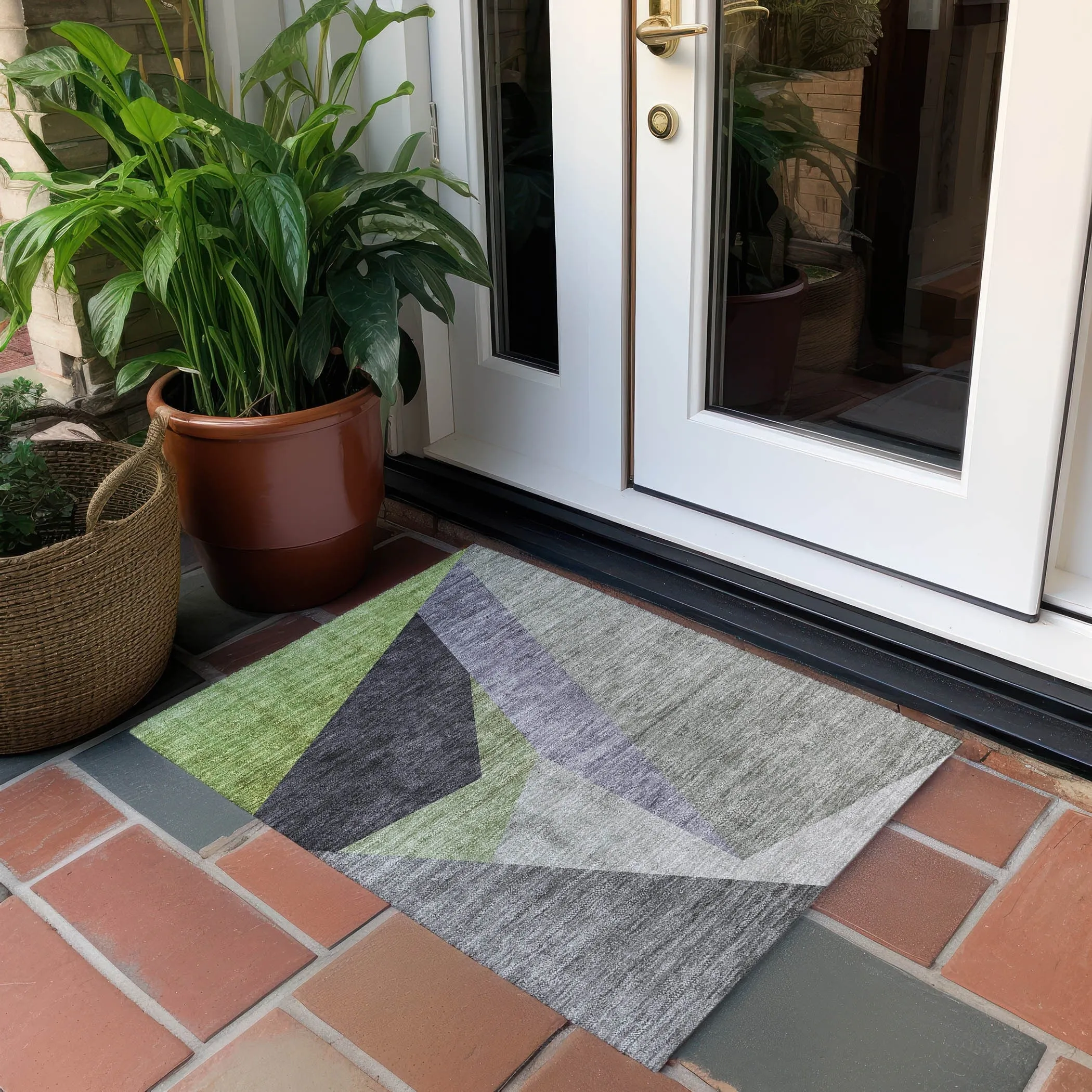 Machine Washable Indoor/ Outdoor Chantille Contemporary Dimensions Rug
