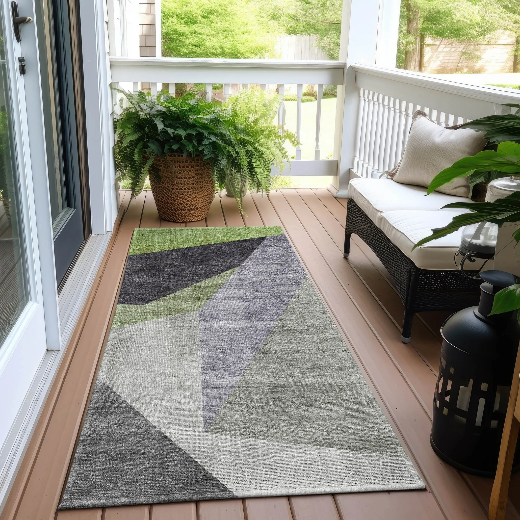 Machine Washable Indoor/ Outdoor Chantille Contemporary Dimensions Rug