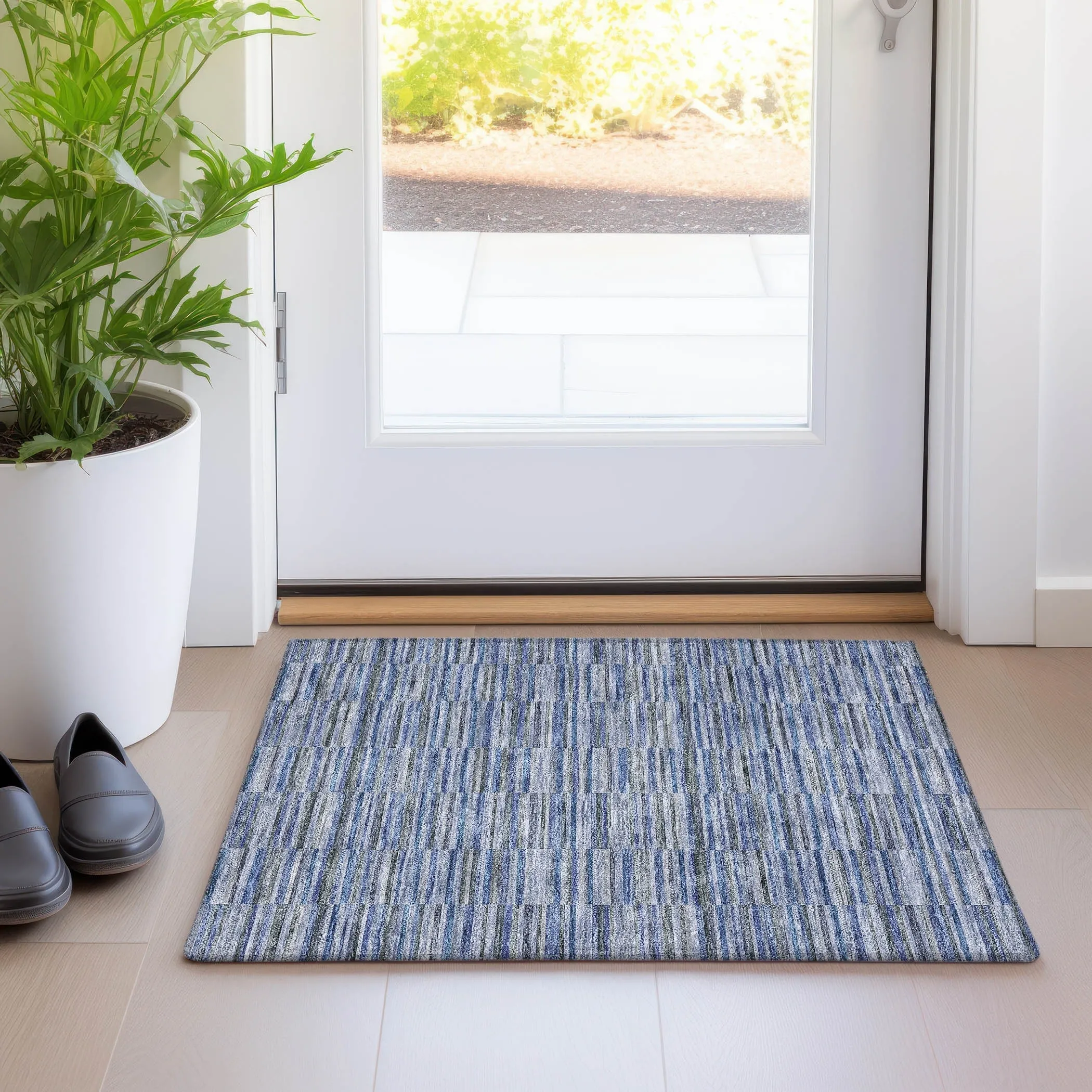 Machine Washable Indoor/ Outdoor Chantille Contemporary Geo Rug