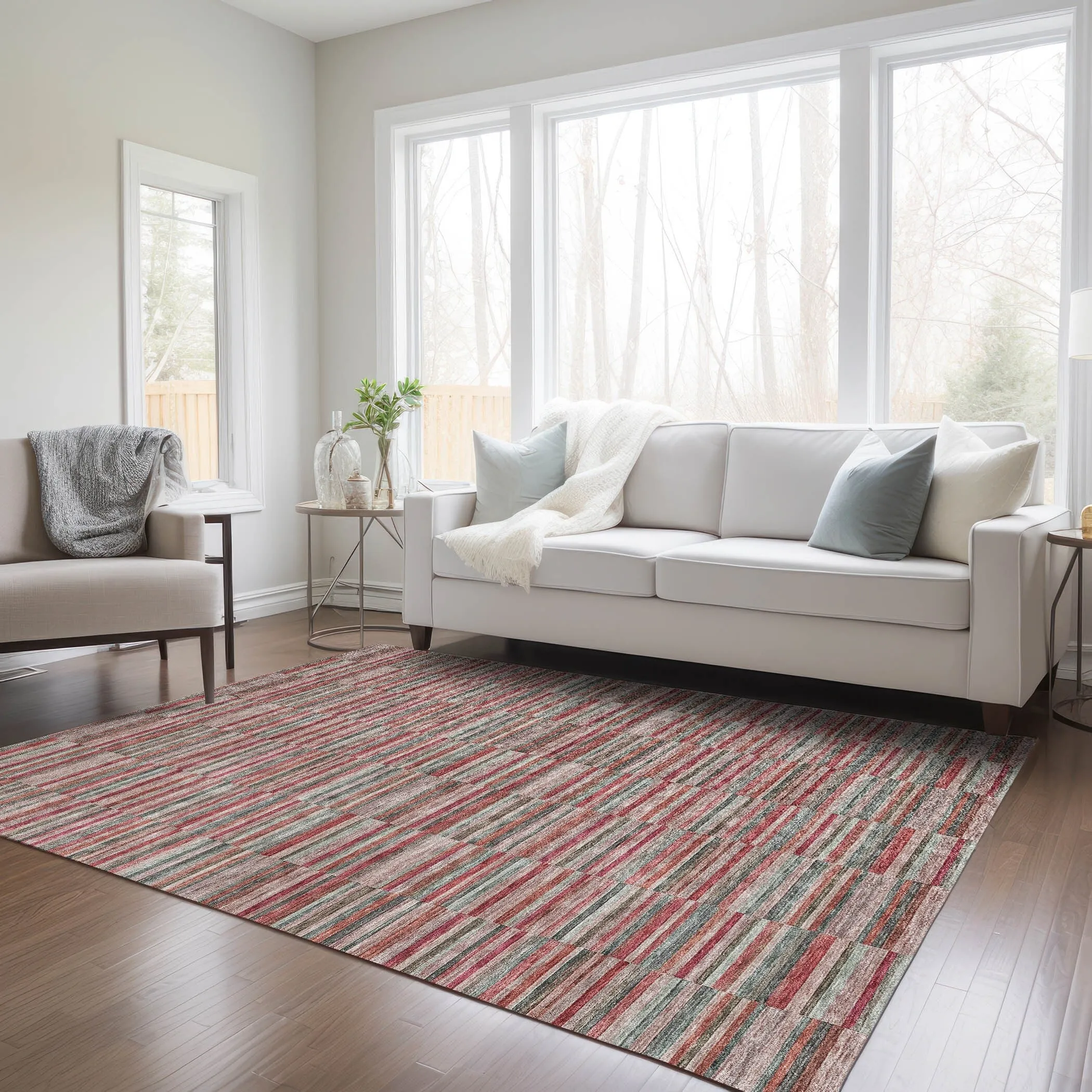 Machine Washable Indoor/ Outdoor Chantille Contemporary Geo Rug