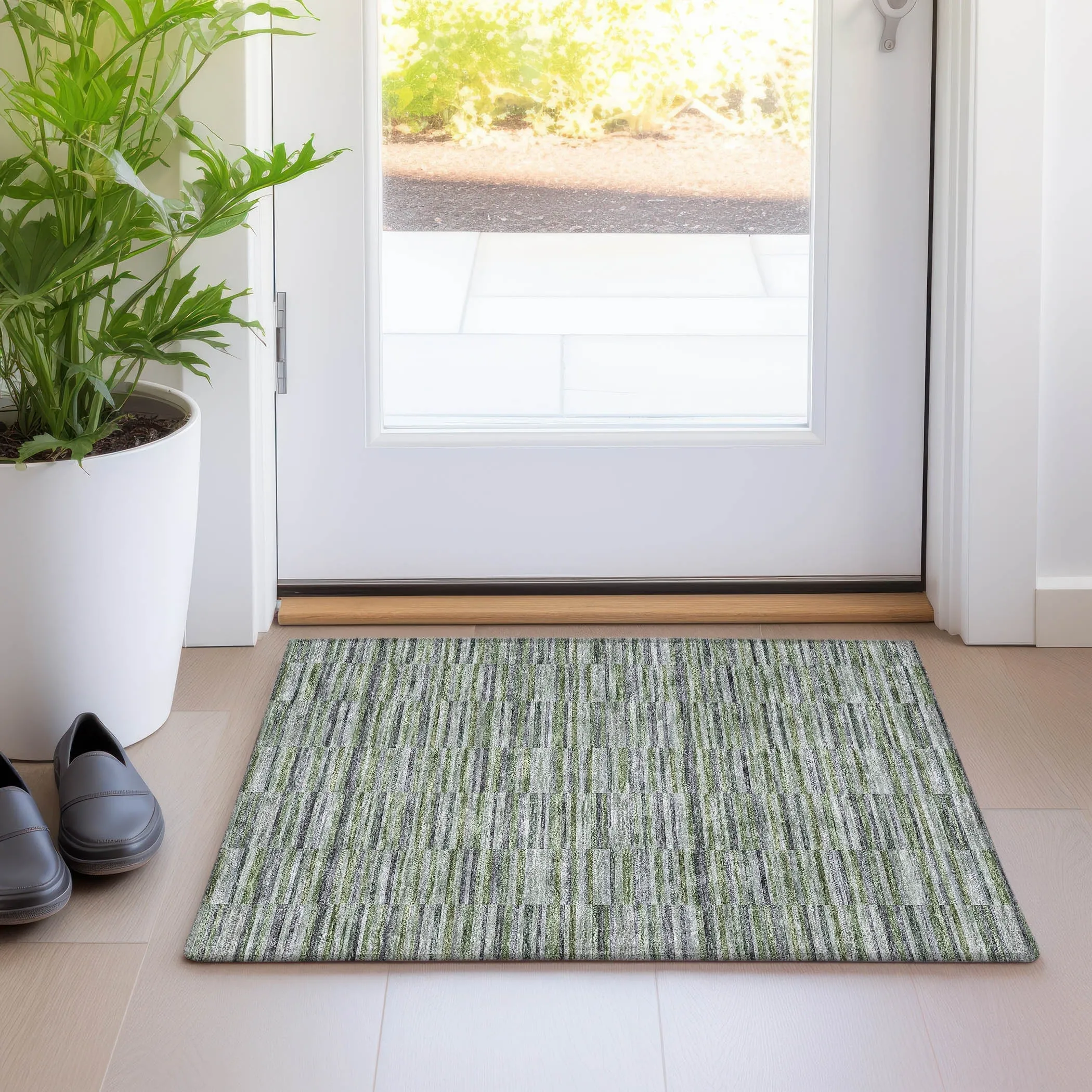 Machine Washable Indoor/ Outdoor Chantille Contemporary Geo Rug