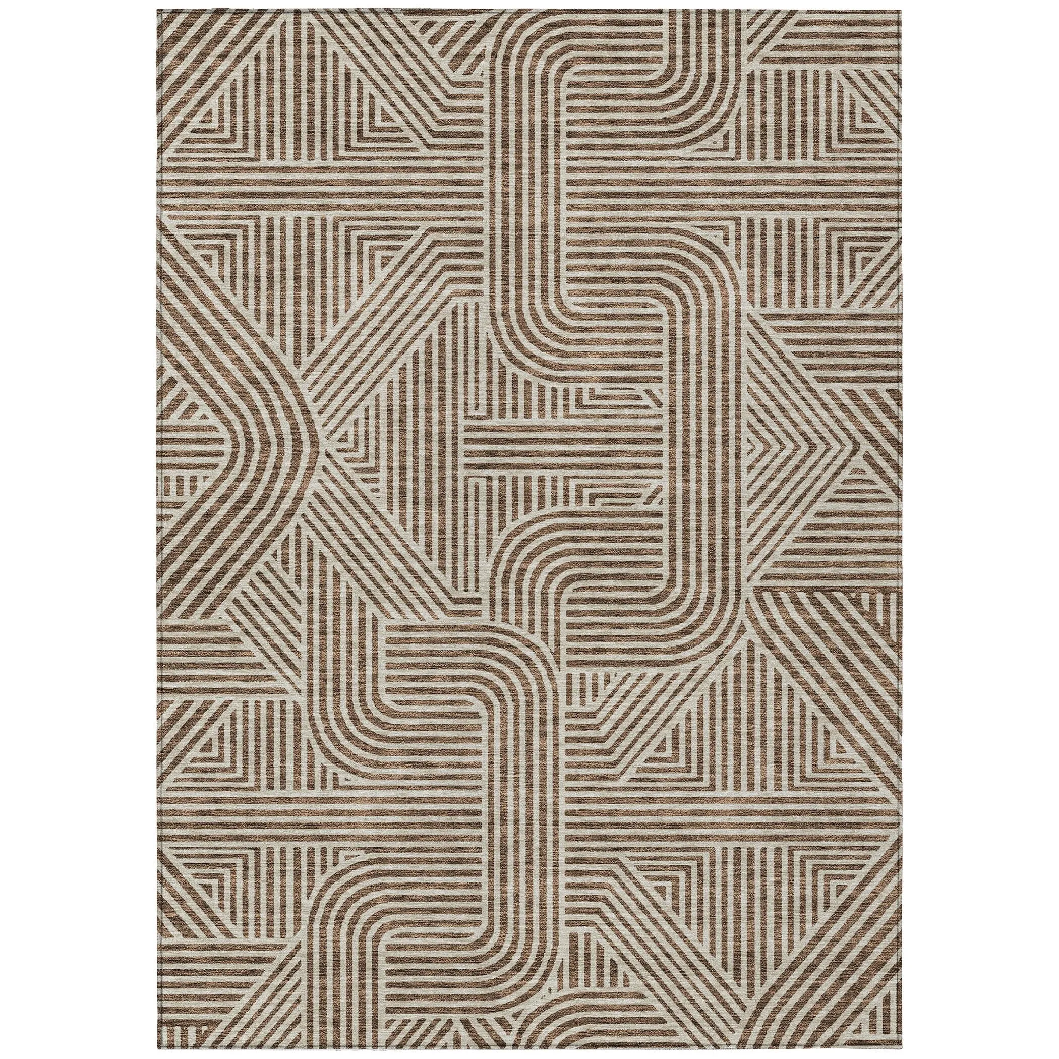 Machine Washable Indoor/ Outdoor Chantille Contemporary Geo Rug