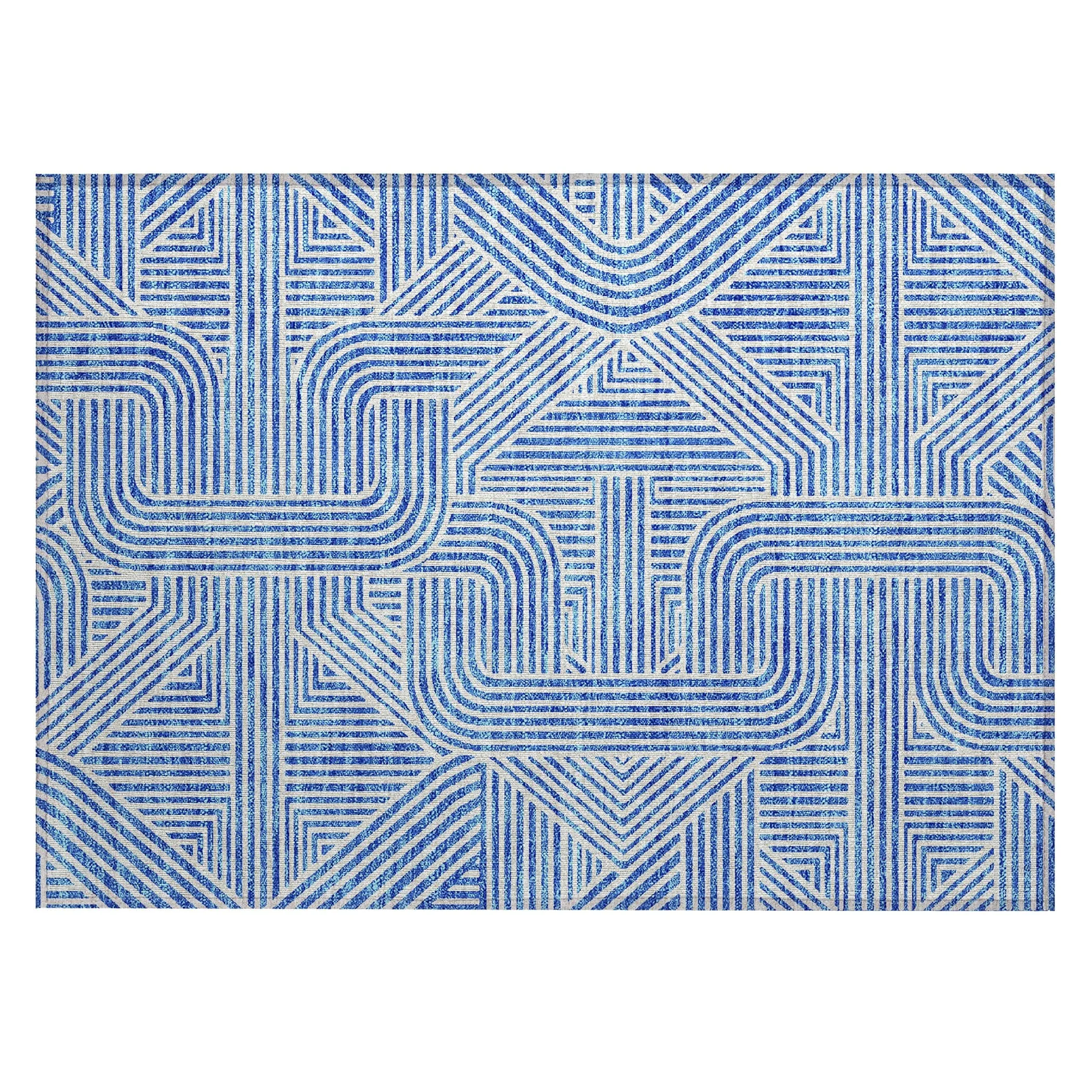 Machine Washable Indoor/ Outdoor Chantille Contemporary Geo Rug