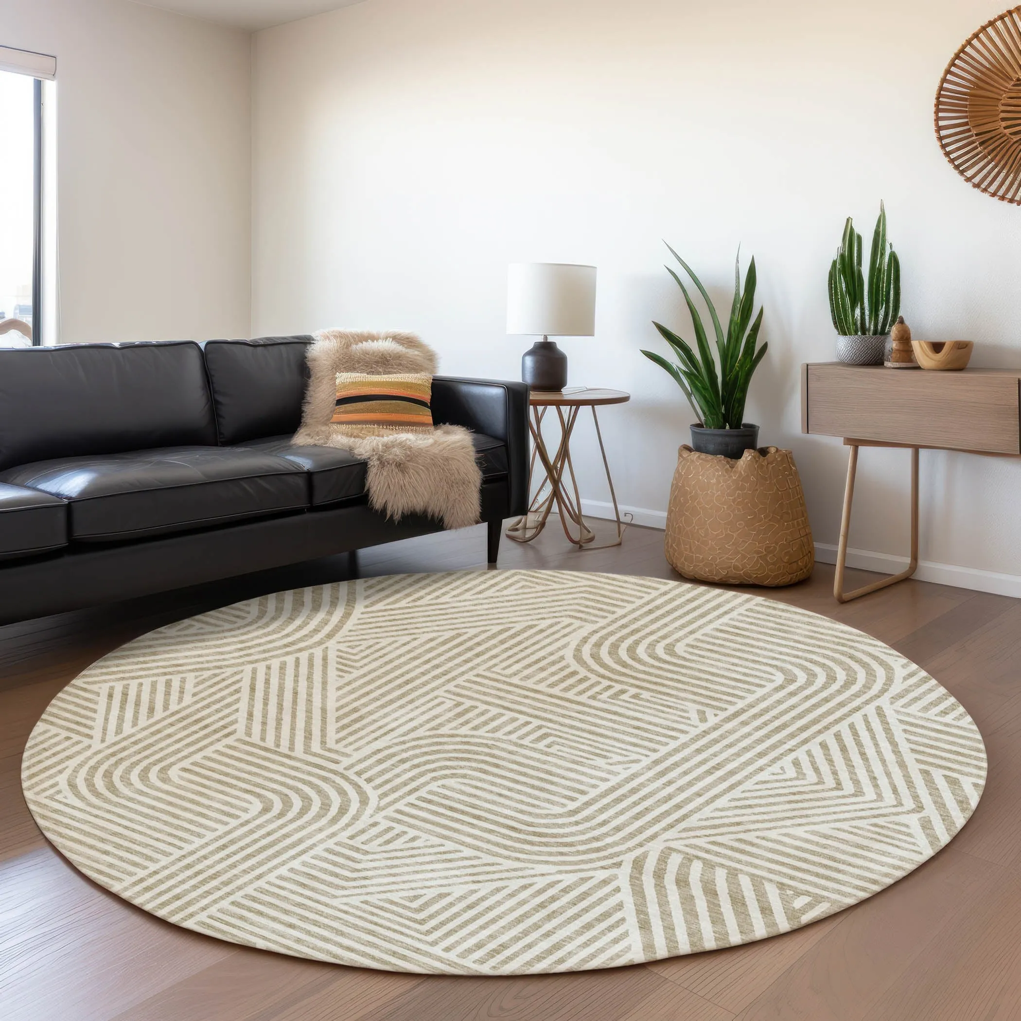 Machine Washable Indoor/ Outdoor Chantille Contemporary Geo Rug