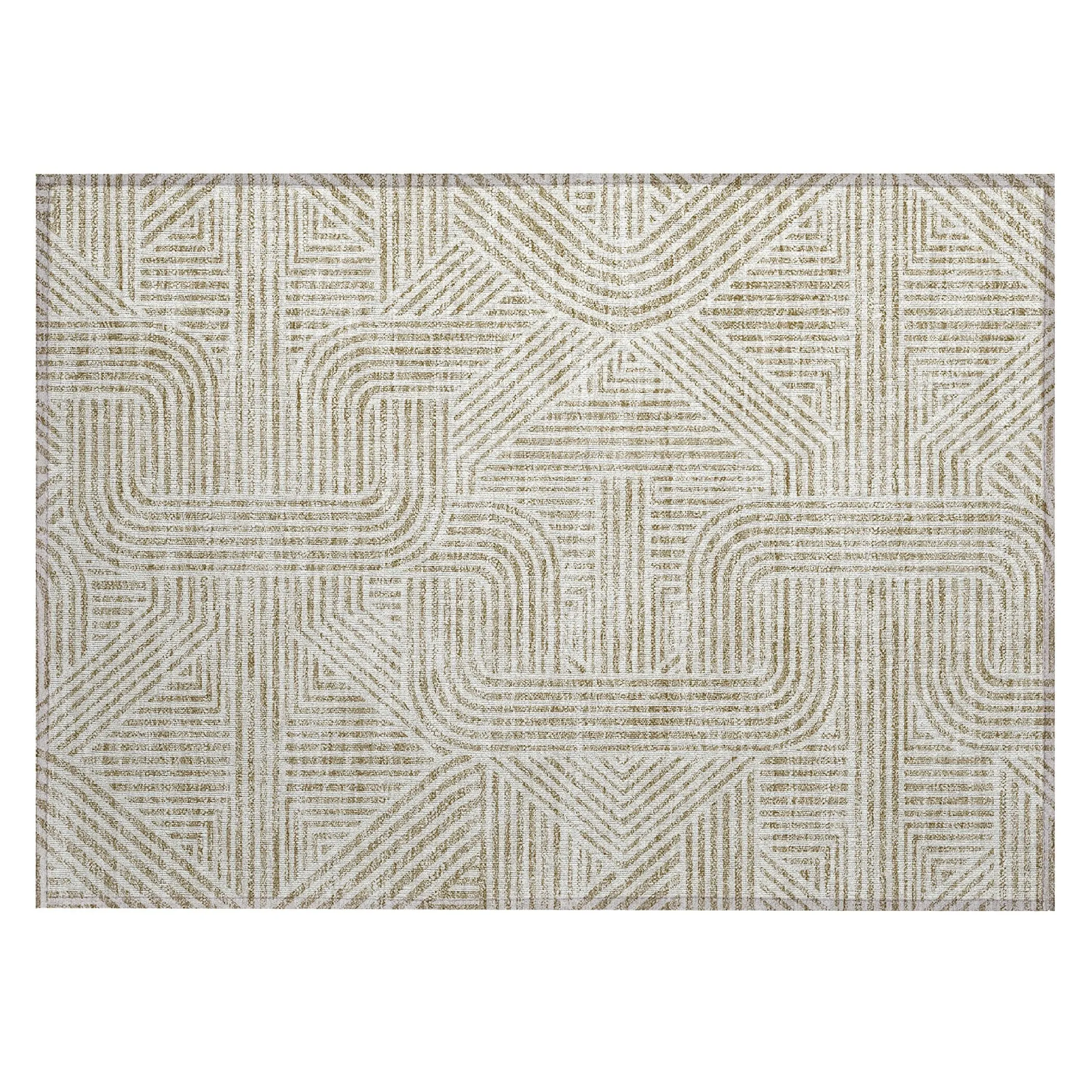Machine Washable Indoor/ Outdoor Chantille Contemporary Geo Rug
