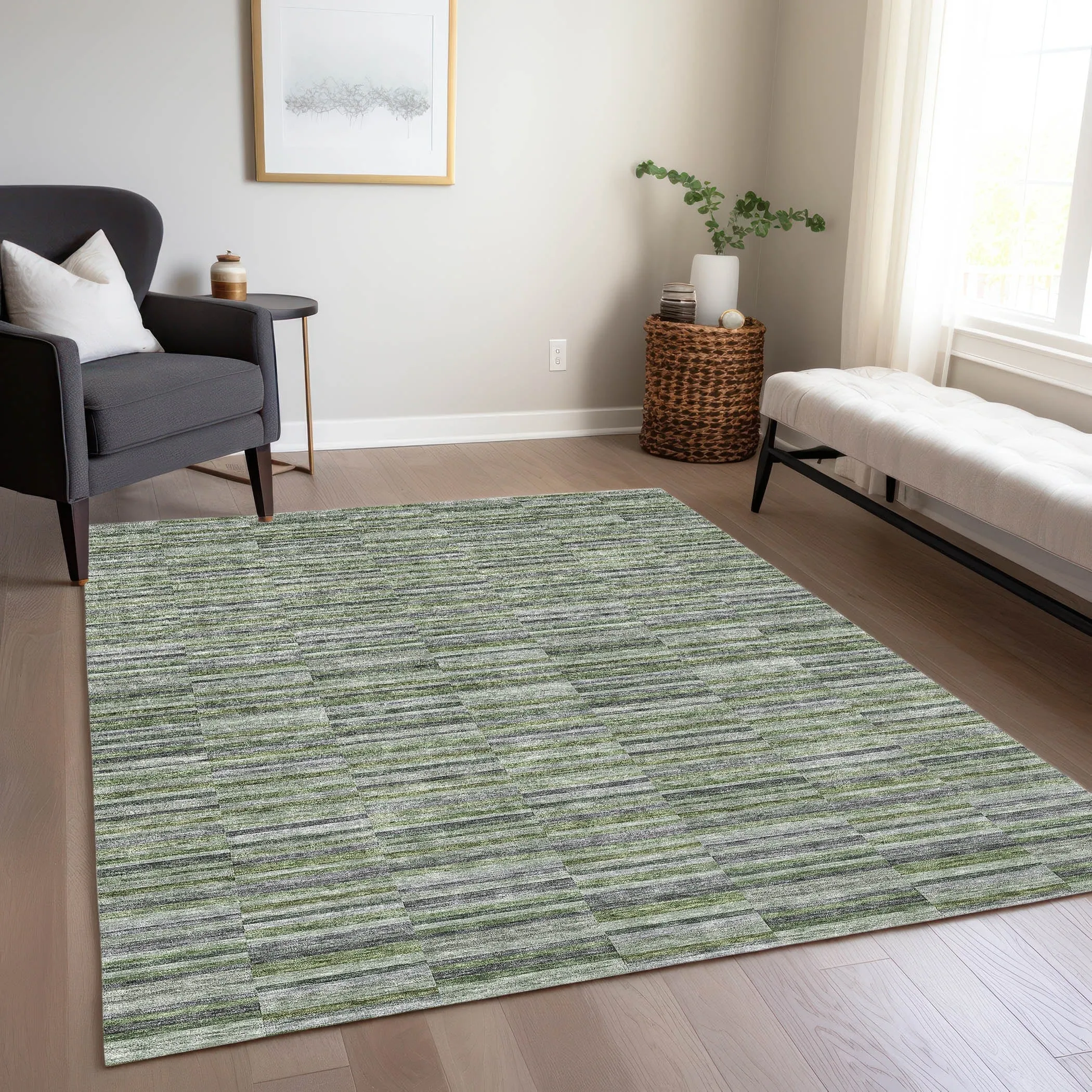 Machine Washable Indoor/ Outdoor Chantille Contemporary Geo Rug