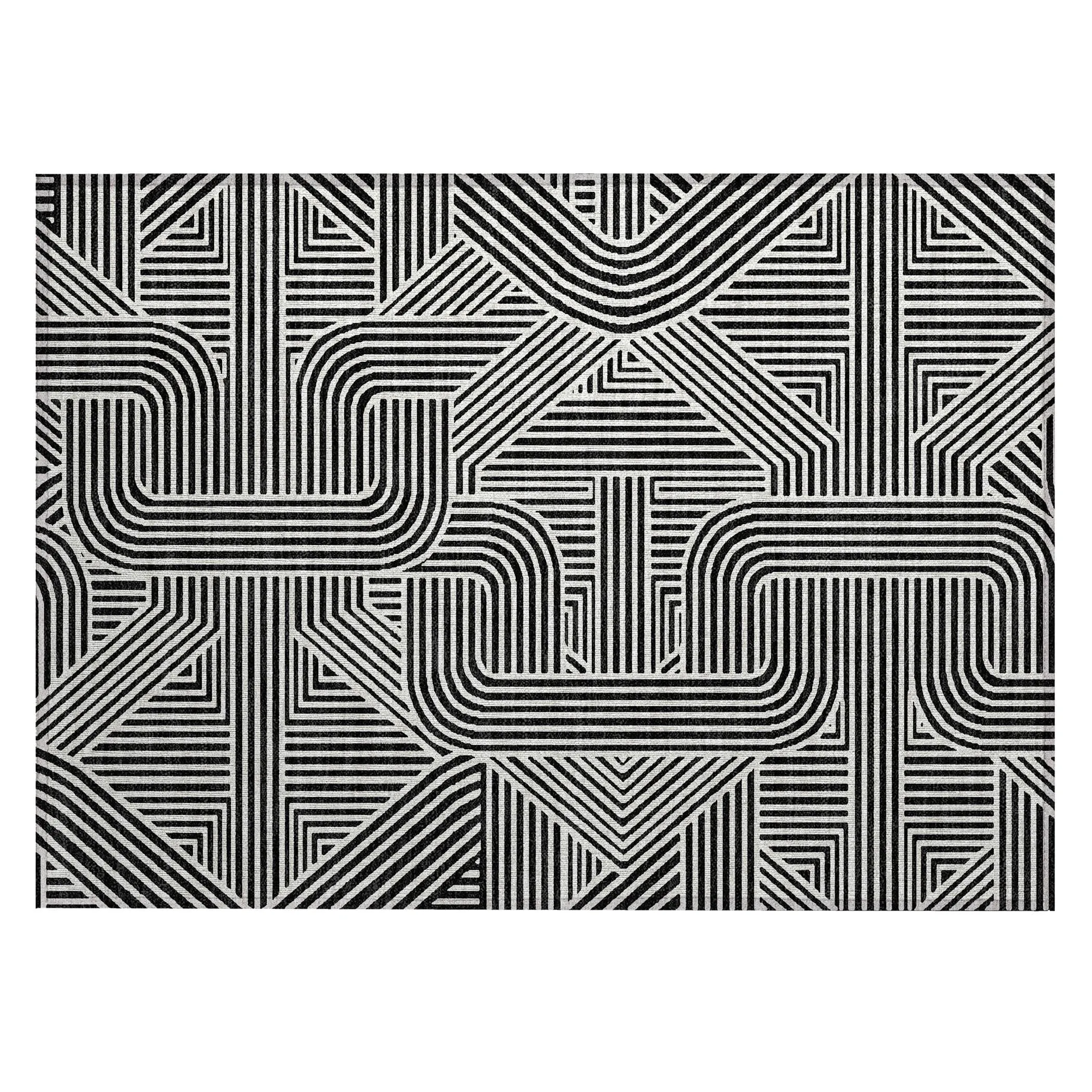 Machine Washable Indoor/ Outdoor Chantille Contemporary Geo Rug
