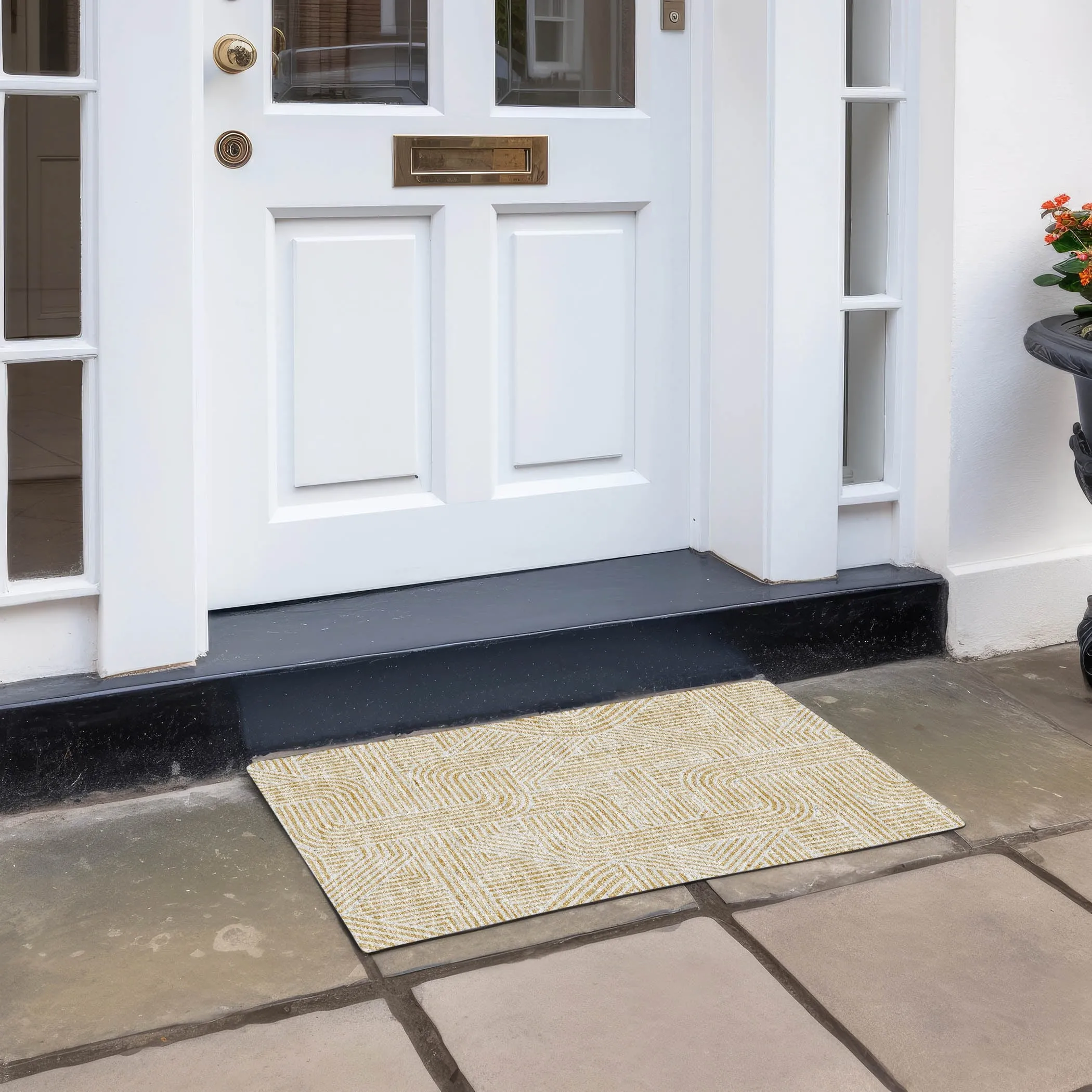 Machine Washable Indoor/ Outdoor Chantille Contemporary Geo Rug