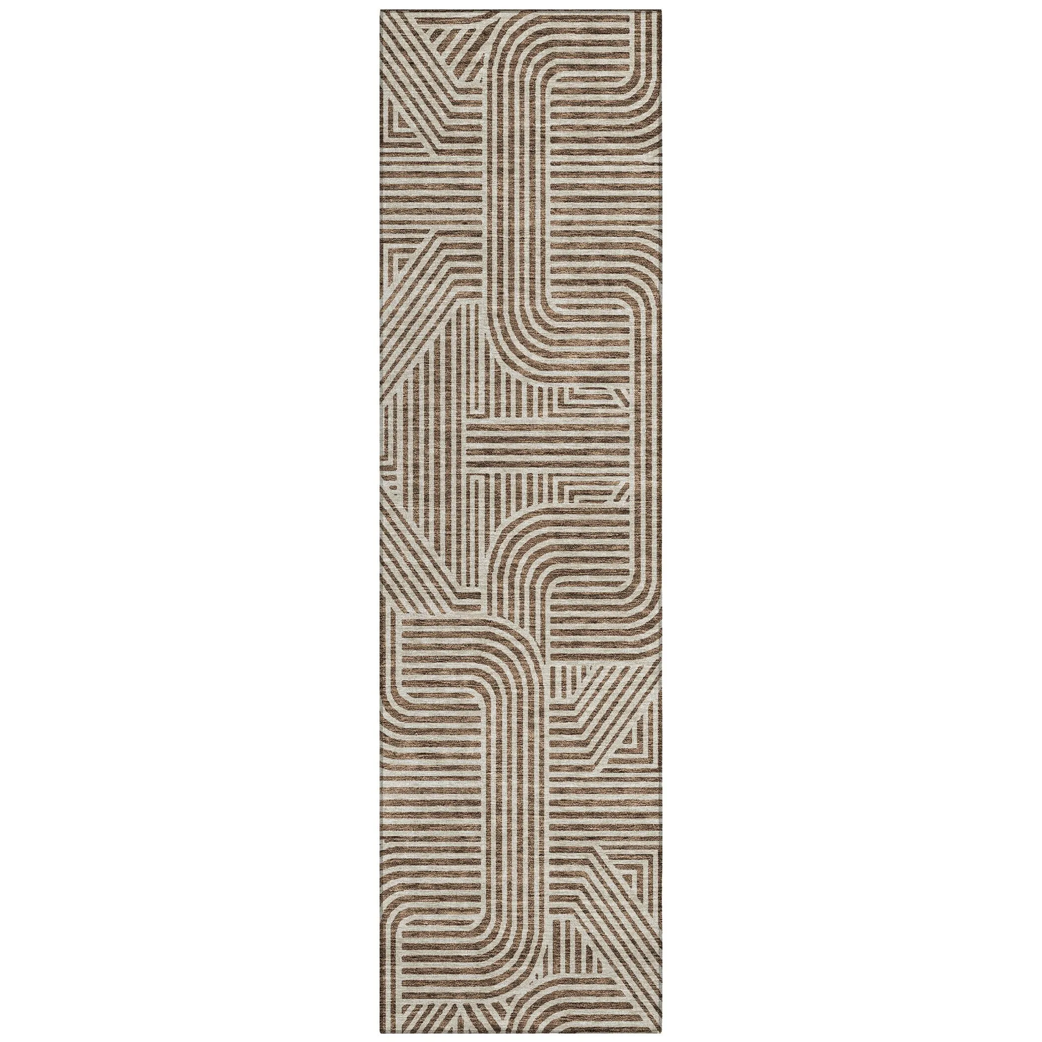 Machine Washable Indoor/ Outdoor Chantille Contemporary Geo Rug