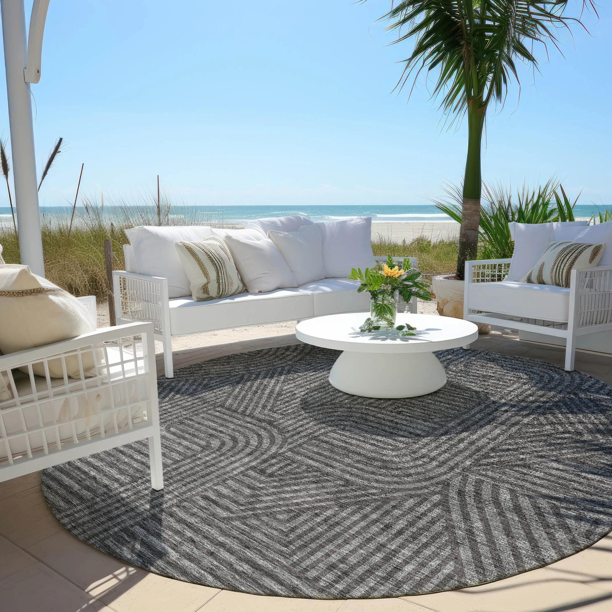 Machine Washable Indoor/ Outdoor Chantille Contemporary Geo Rug