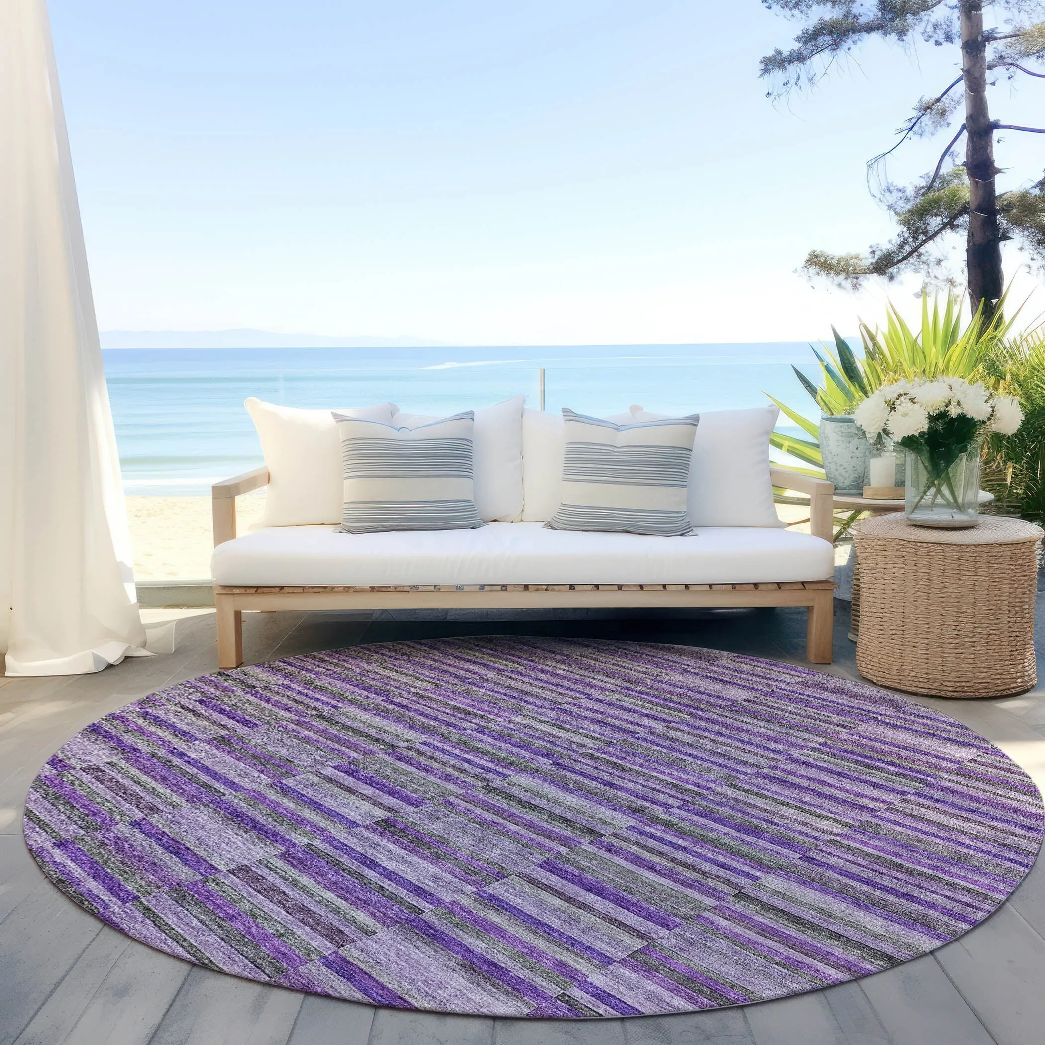 Machine Washable Indoor/ Outdoor Chantille Contemporary Geo Rug
