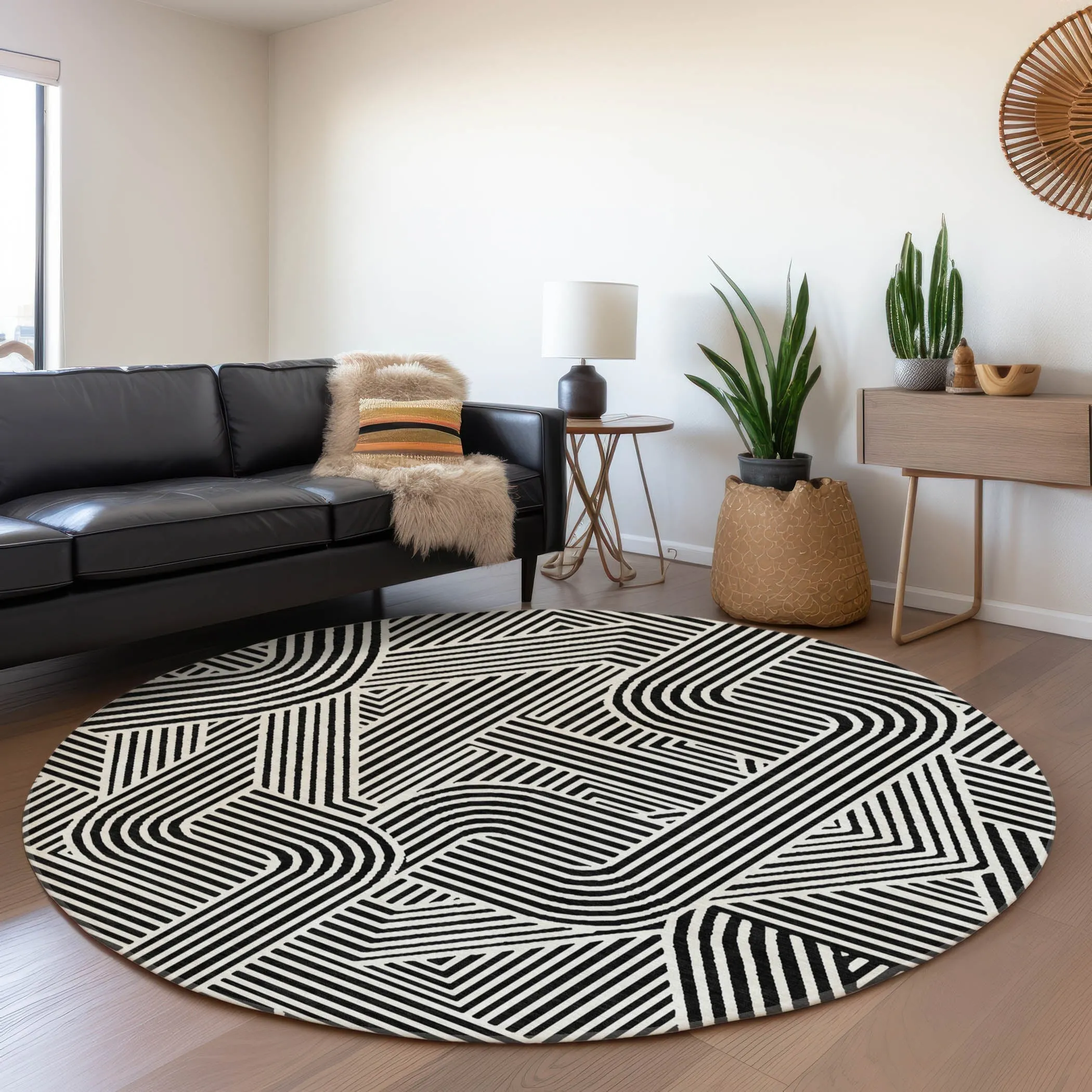 Machine Washable Indoor/ Outdoor Chantille Contemporary Geo Rug