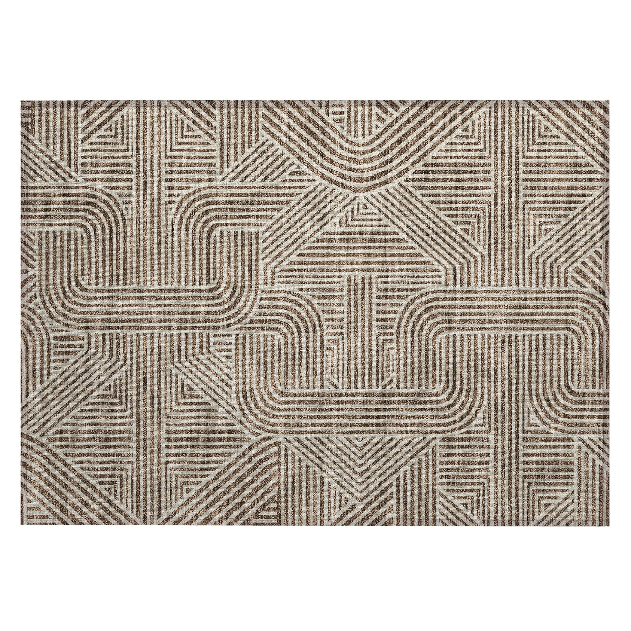 Machine Washable Indoor/ Outdoor Chantille Contemporary Geo Rug