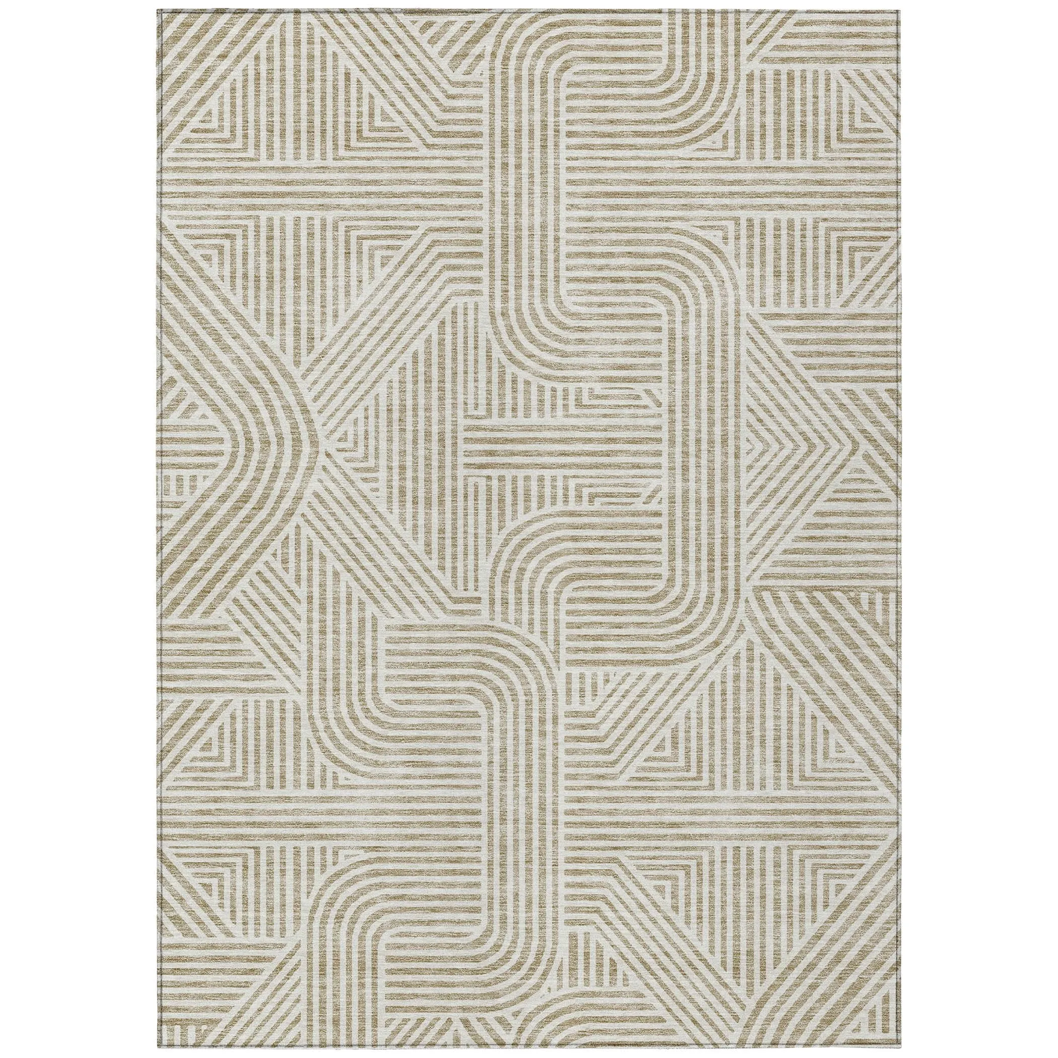 Machine Washable Indoor/ Outdoor Chantille Contemporary Geo Rug