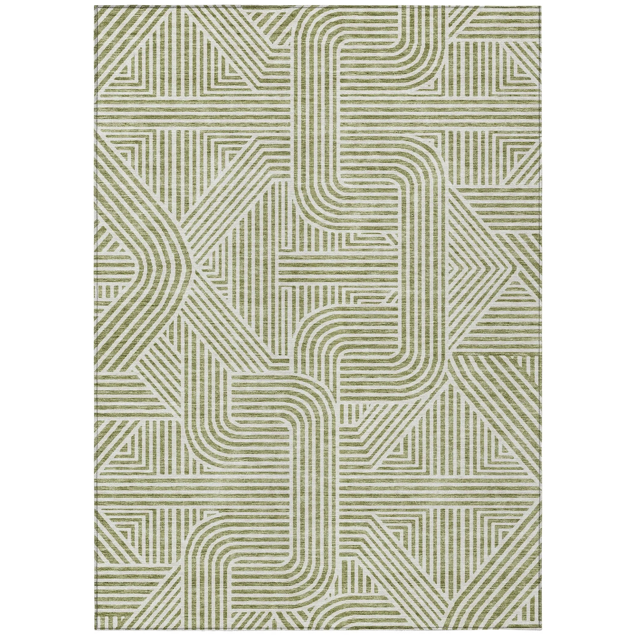 Machine Washable Indoor/ Outdoor Chantille Contemporary Geo Rug