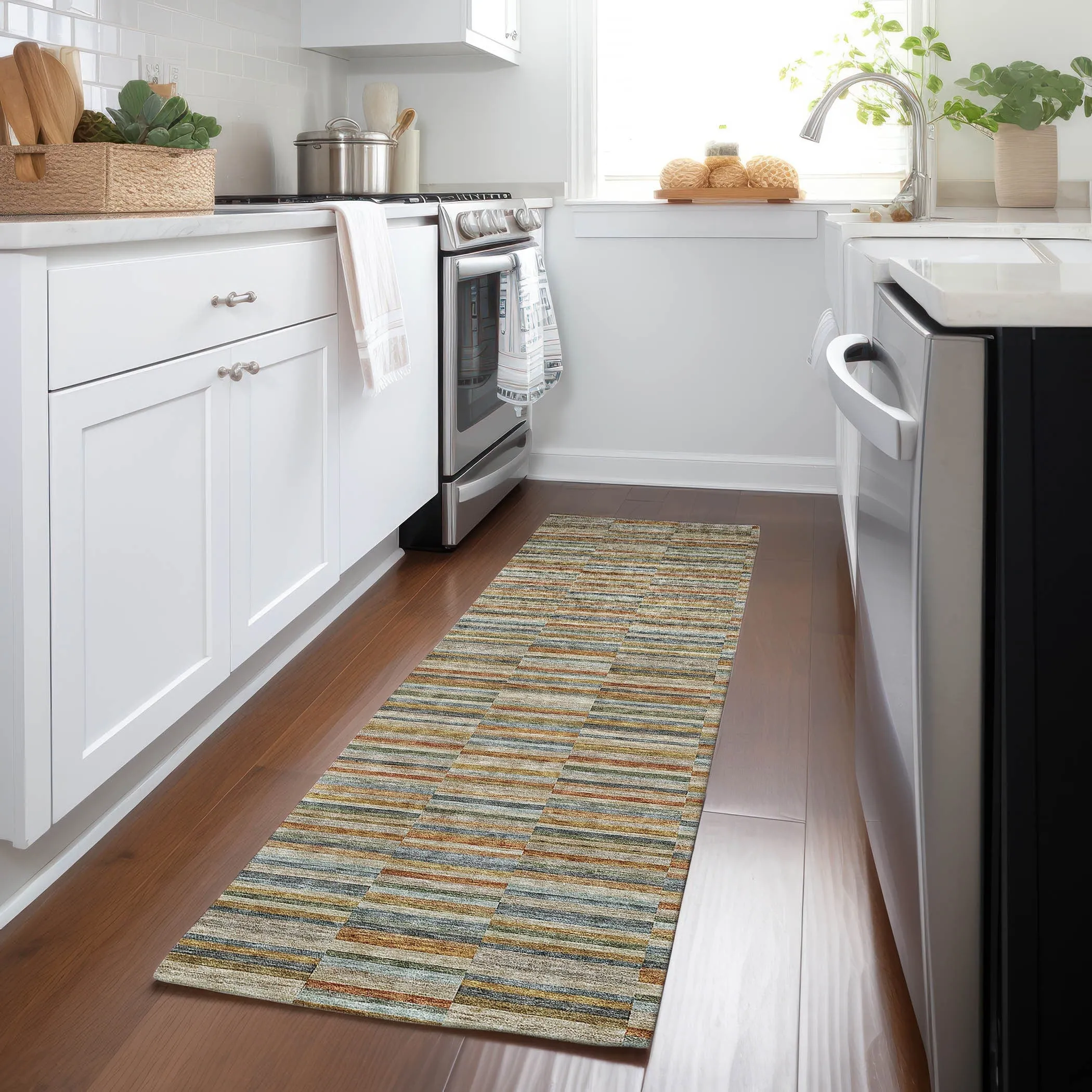 Machine Washable Indoor/ Outdoor Chantille Contemporary Geo Rug