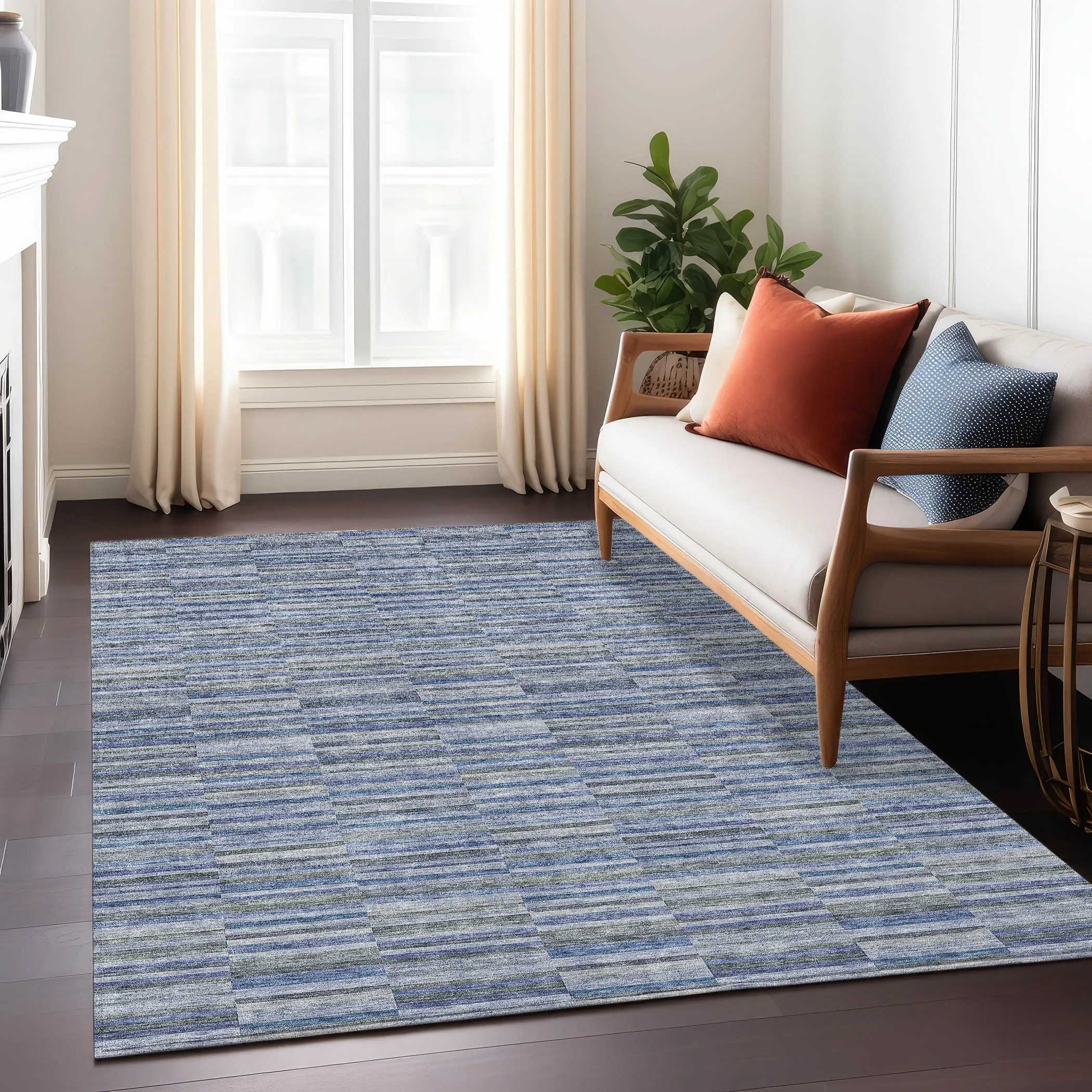Machine Washable Indoor/ Outdoor Chantille Contemporary Geo Rug