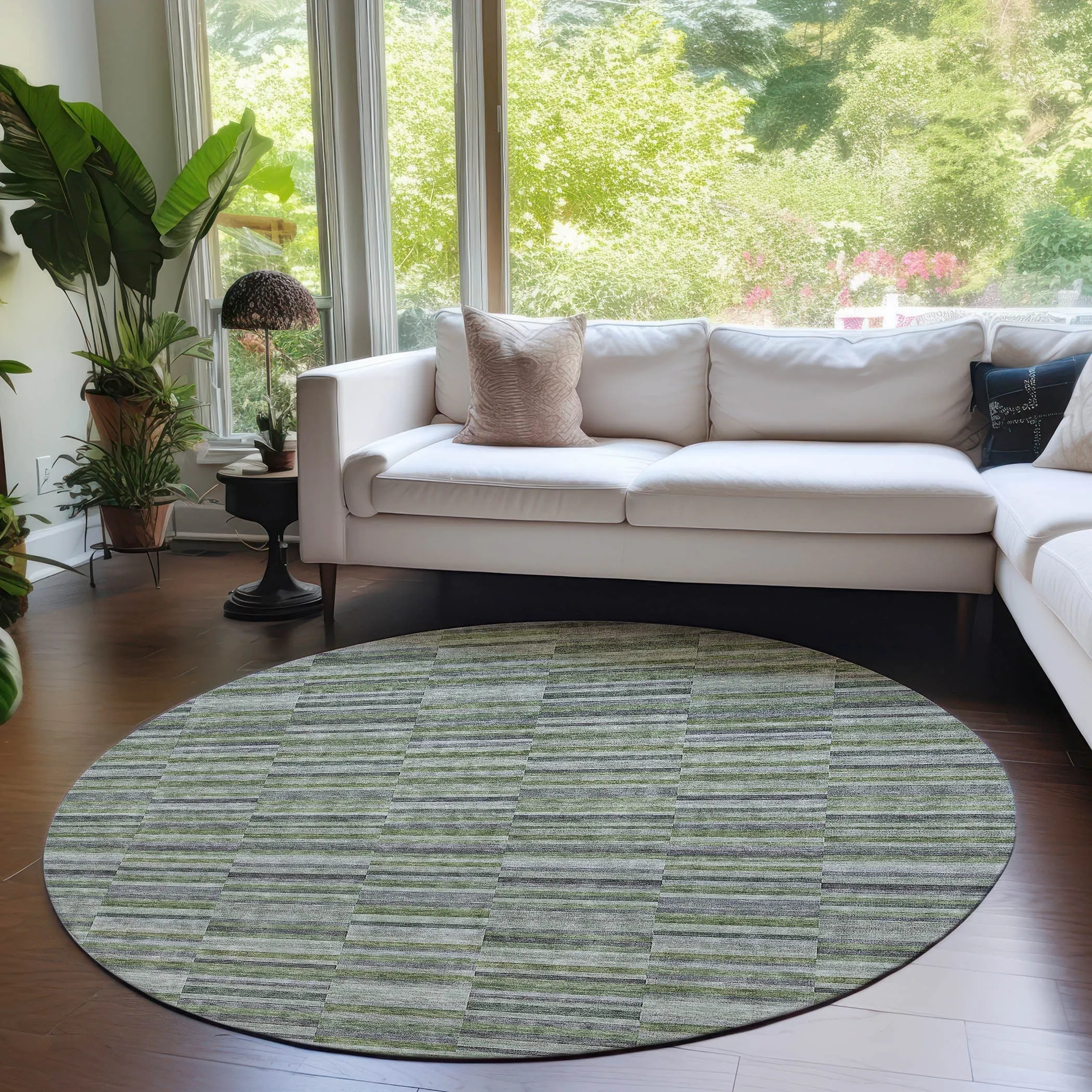 Machine Washable Indoor/ Outdoor Chantille Contemporary Geo Rug