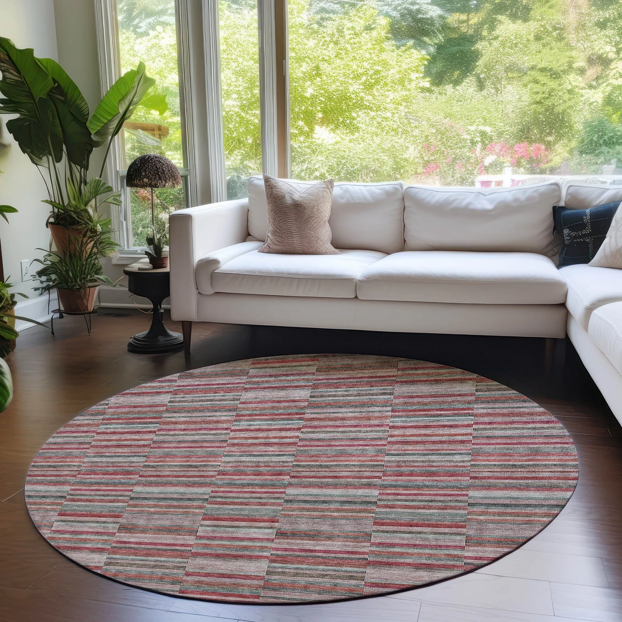 Machine Washable Indoor/ Outdoor Chantille Contemporary Geo Rug