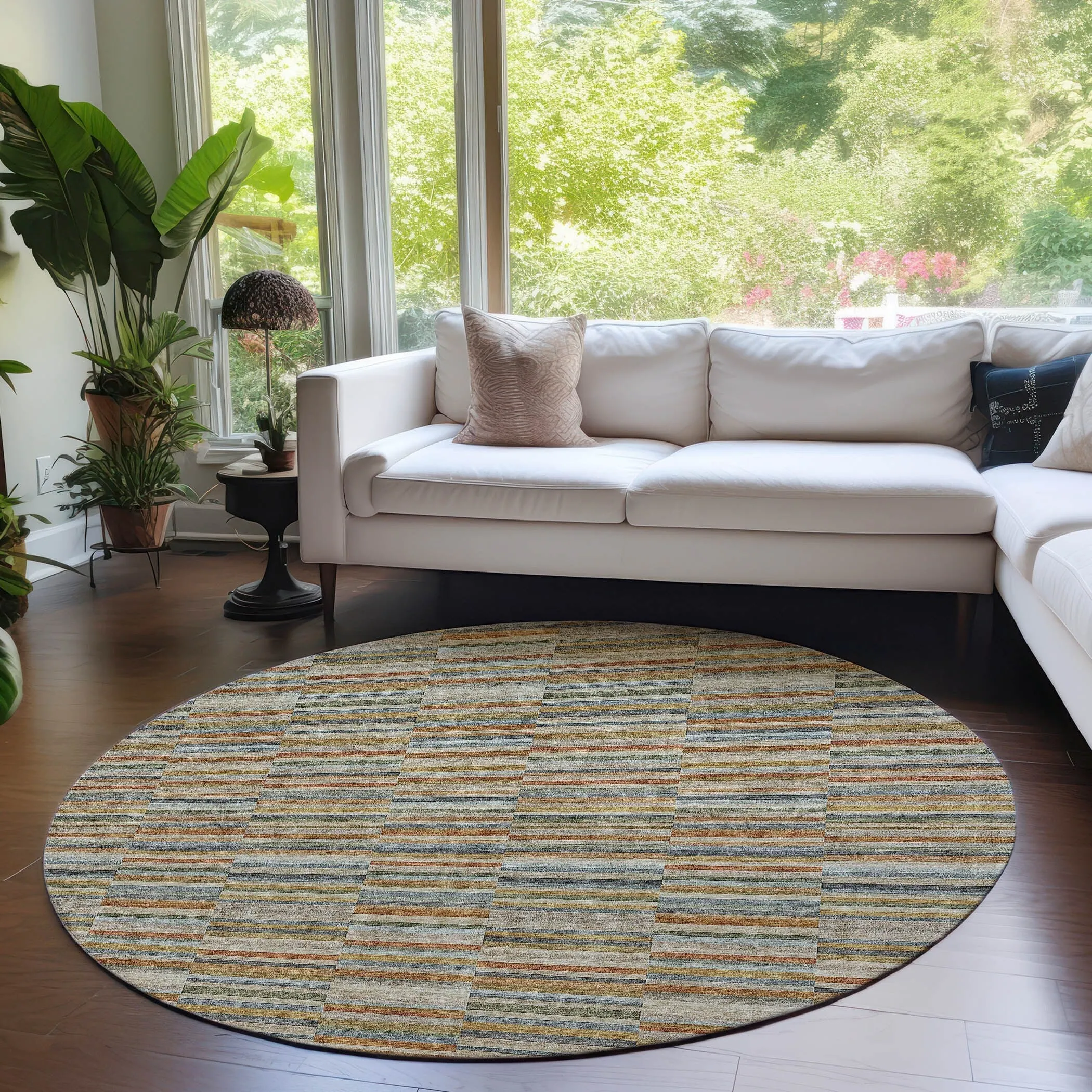 Machine Washable Indoor/ Outdoor Chantille Contemporary Geo Rug