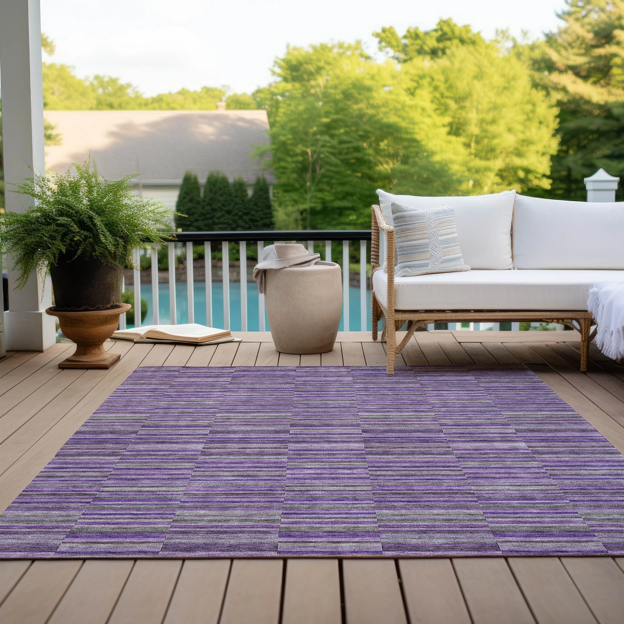 Machine Washable Indoor/ Outdoor Chantille Contemporary Geo Rug