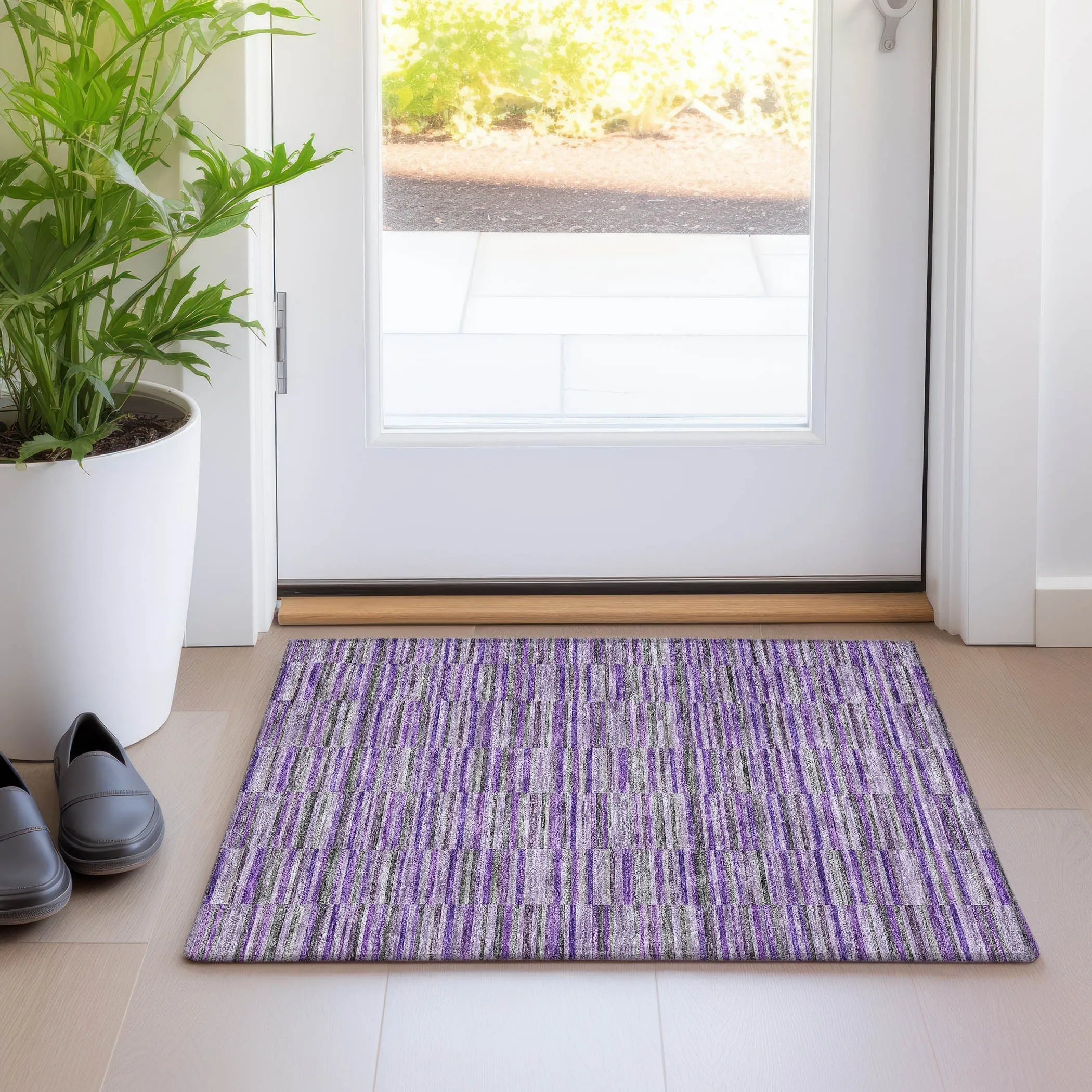 Machine Washable Indoor/ Outdoor Chantille Contemporary Geo Rug