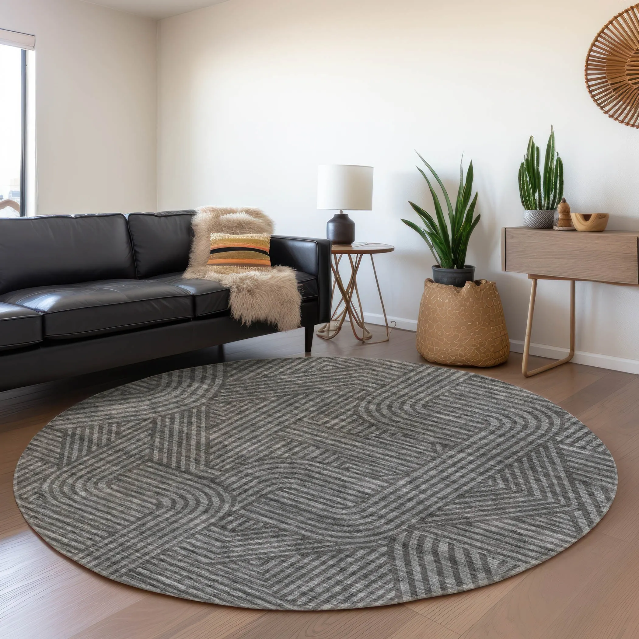 Machine Washable Indoor/ Outdoor Chantille Contemporary Geo Rug