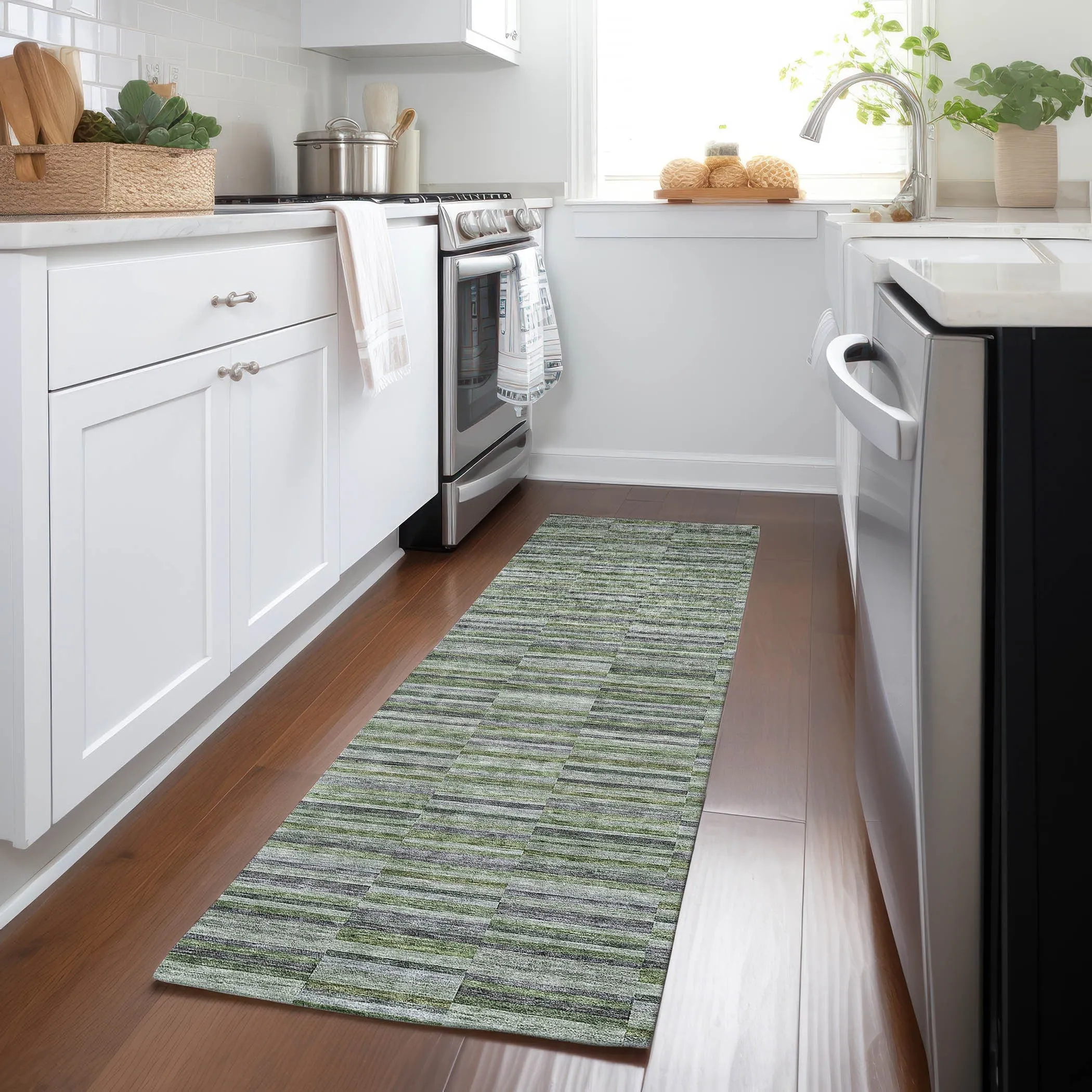 Machine Washable Indoor/ Outdoor Chantille Contemporary Geo Rug