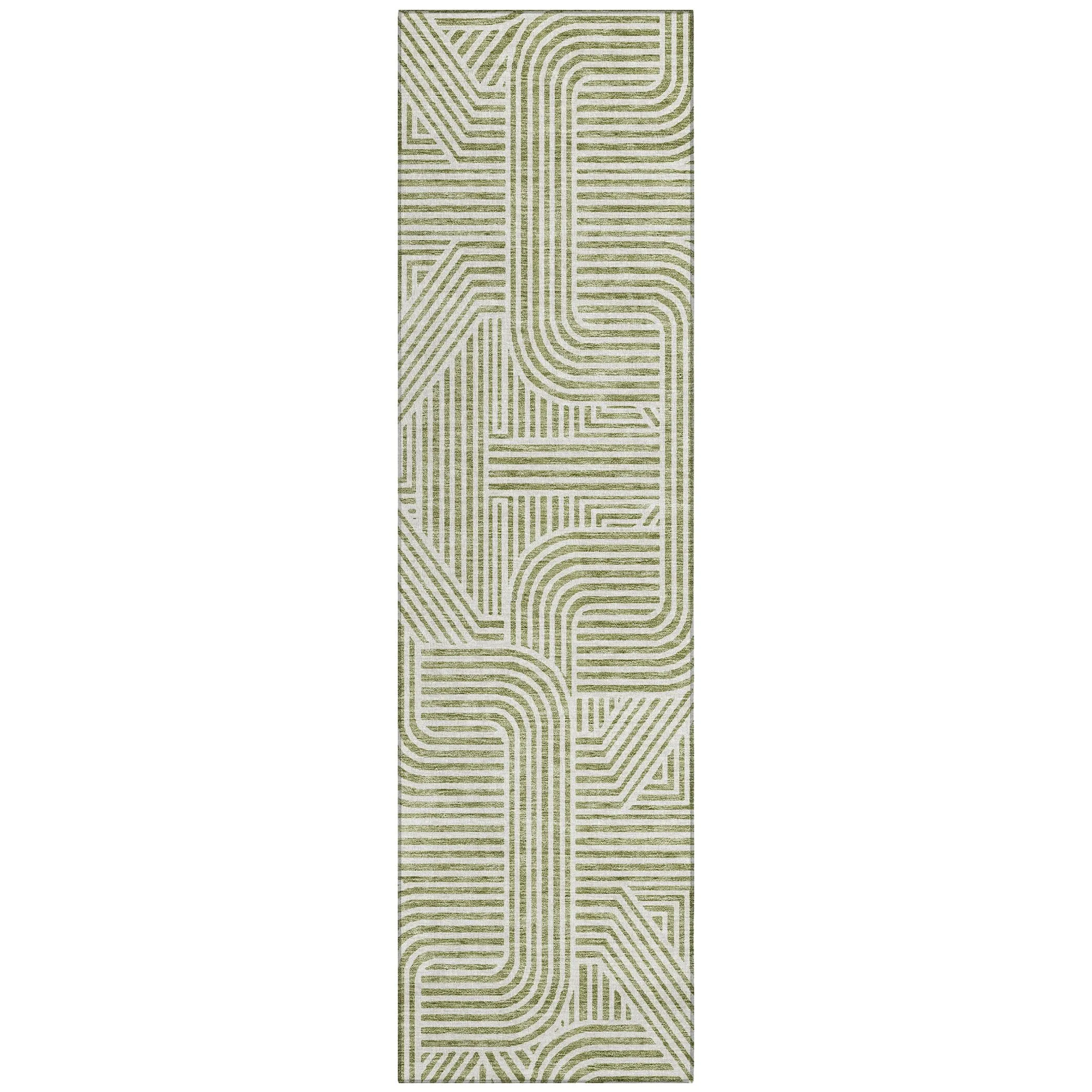 Machine Washable Indoor/ Outdoor Chantille Contemporary Geo Rug