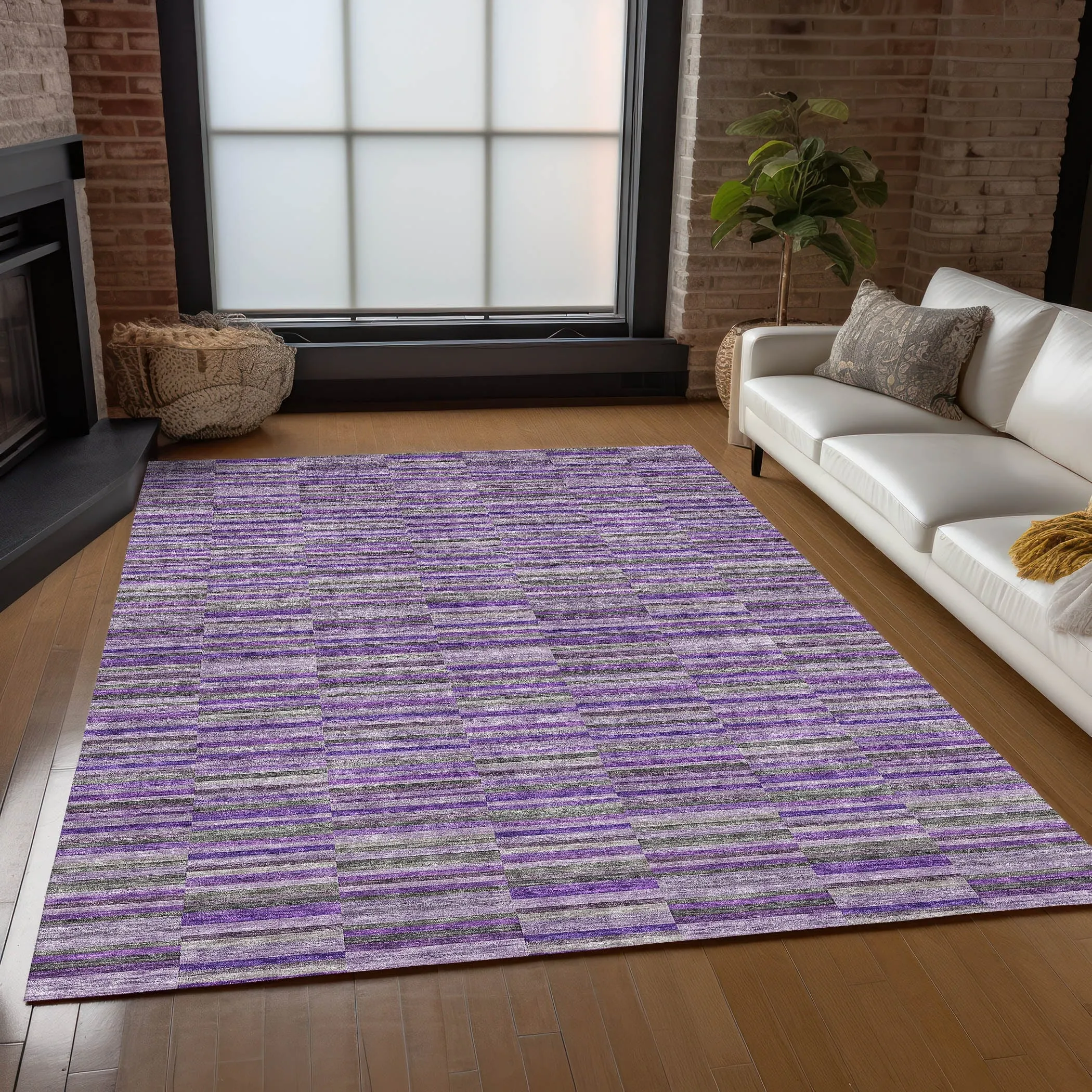 Machine Washable Indoor/ Outdoor Chantille Contemporary Geo Rug