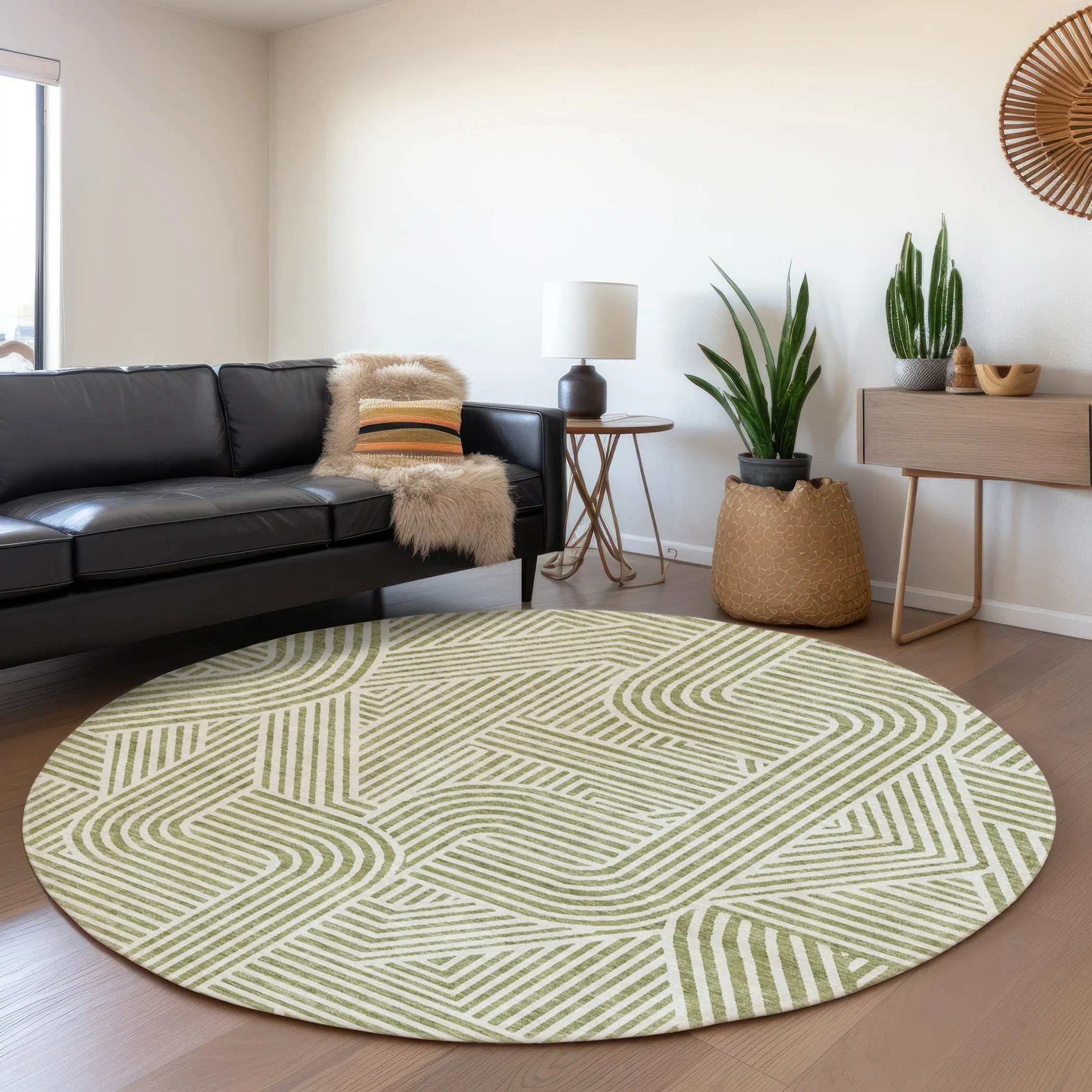 Machine Washable Indoor/ Outdoor Chantille Contemporary Geo Rug