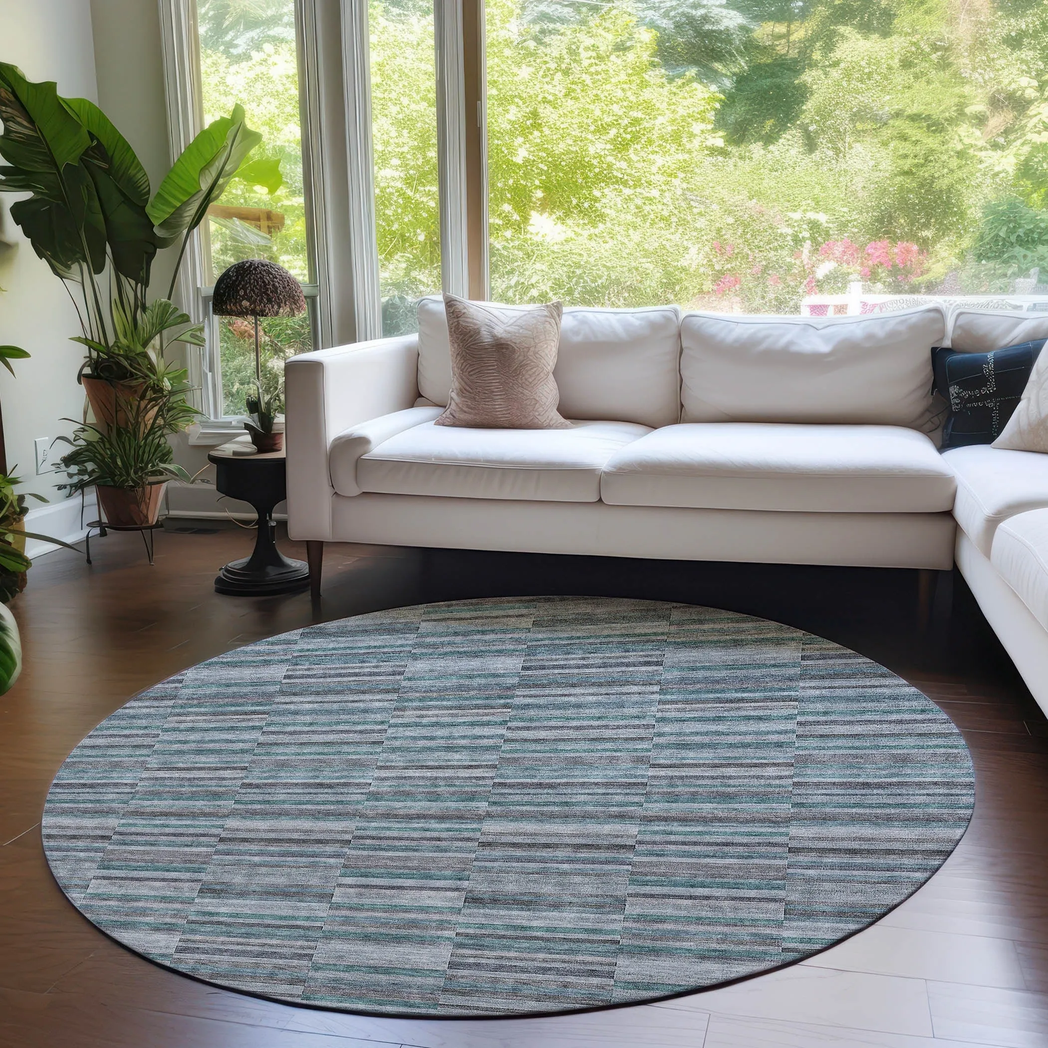 Machine Washable Indoor/ Outdoor Chantille Contemporary Geo Rug