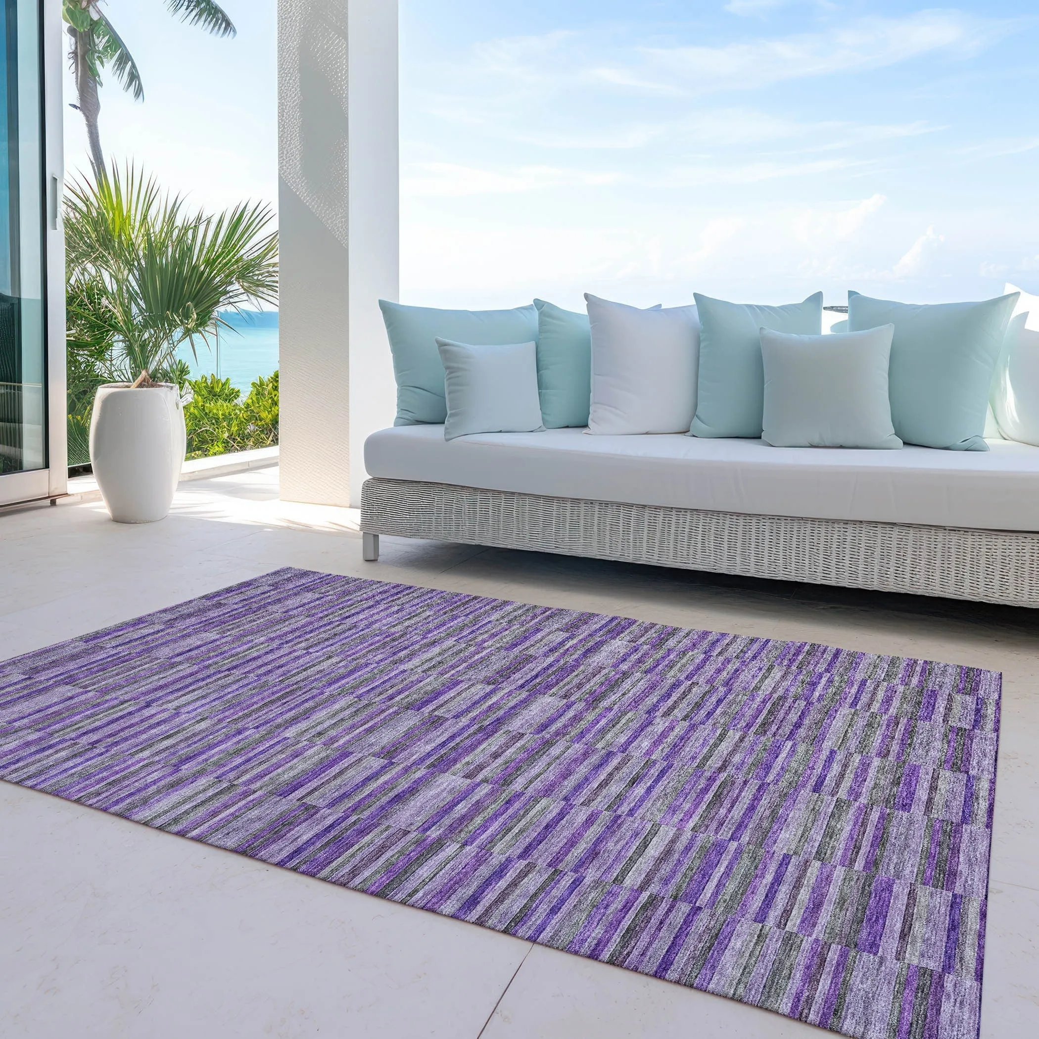 Machine Washable Indoor/ Outdoor Chantille Contemporary Geo Rug