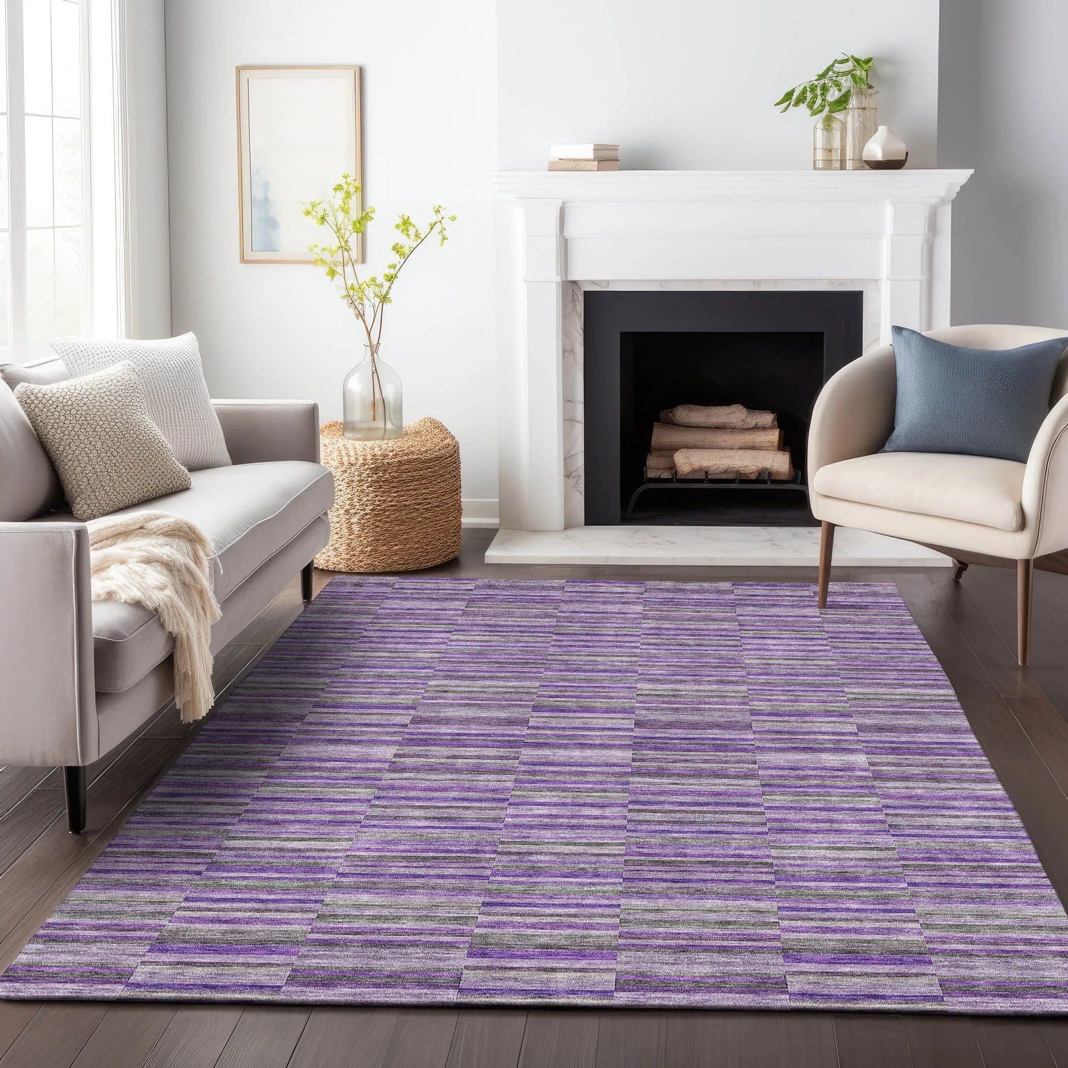 Machine Washable Indoor/ Outdoor Chantille Contemporary Geo Rug