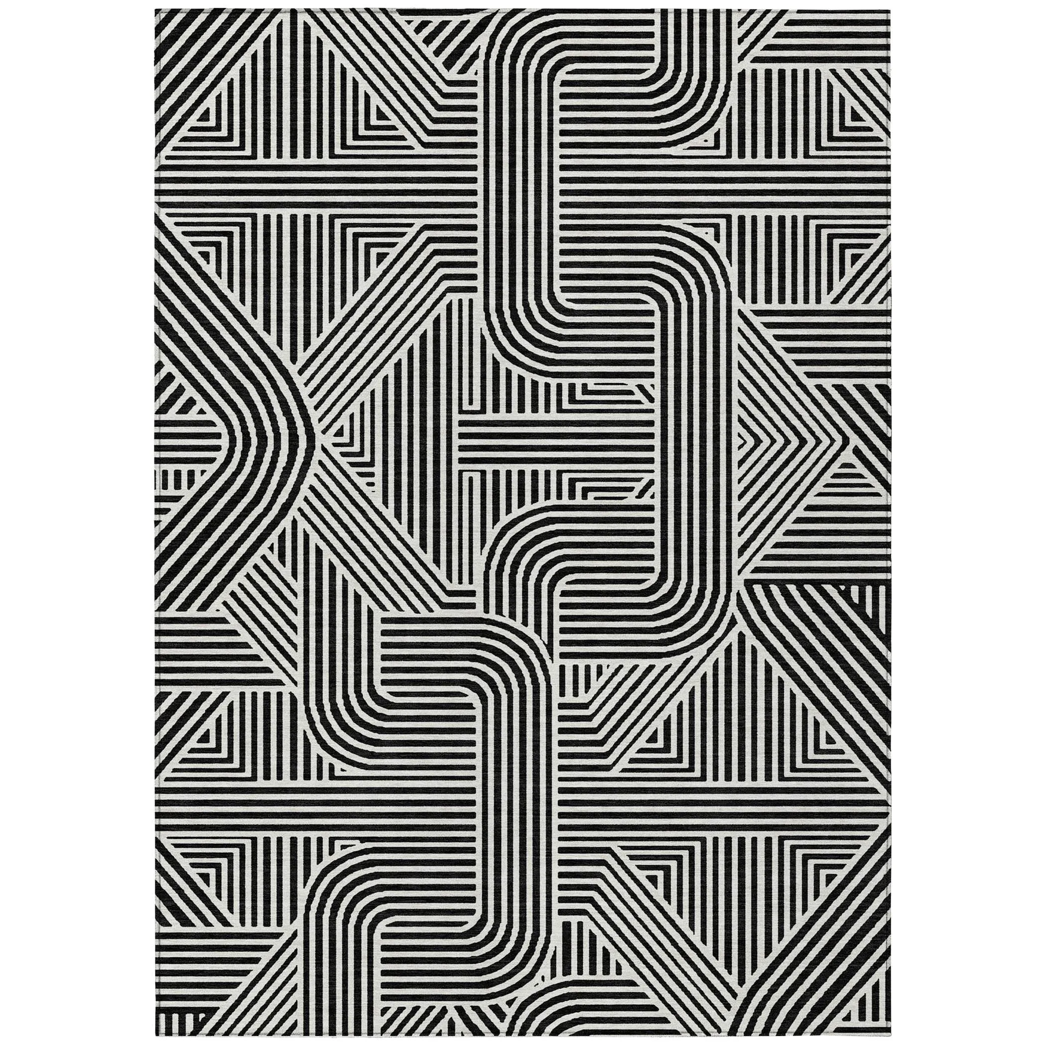 Machine Washable Indoor/ Outdoor Chantille Contemporary Geo Rug