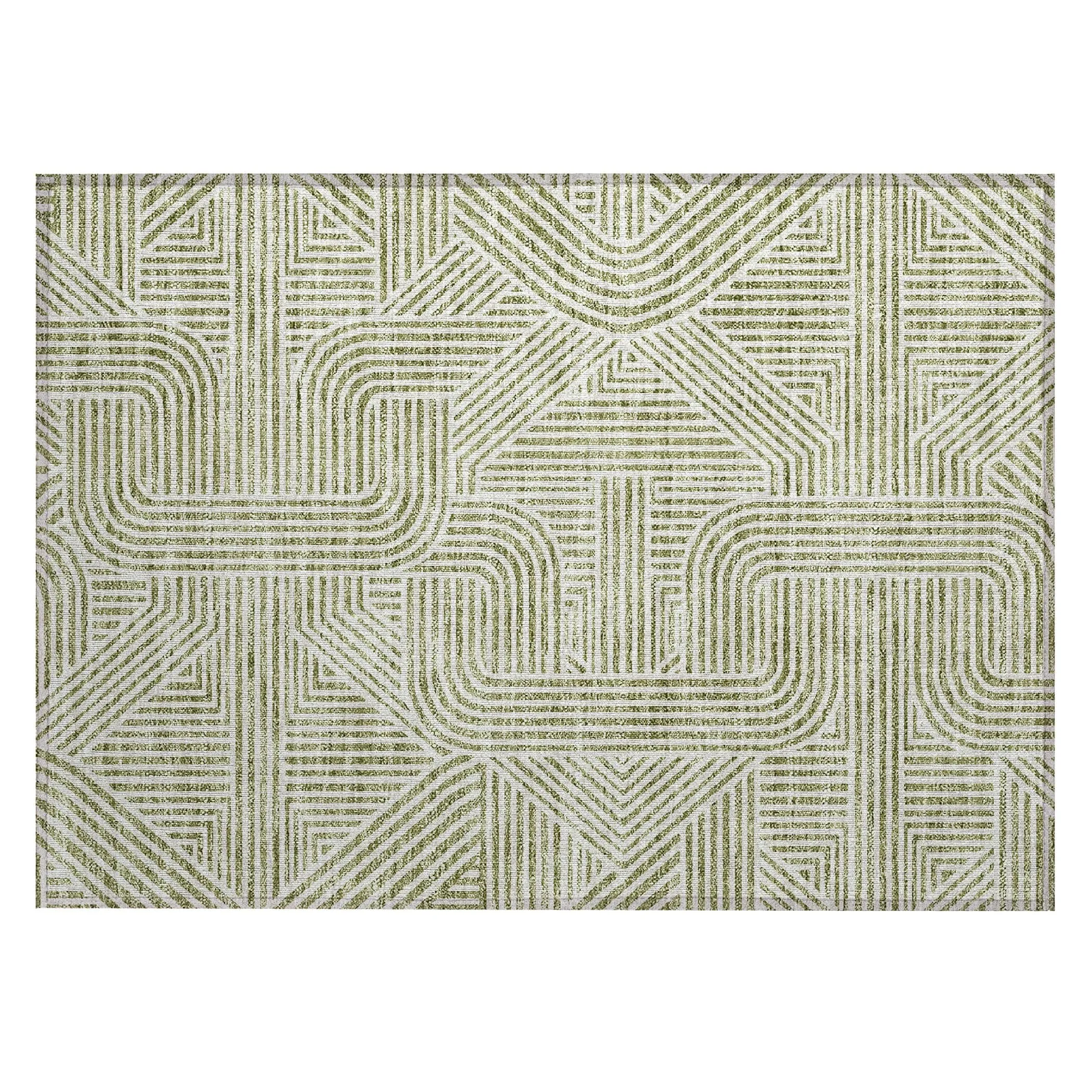 Machine Washable Indoor/ Outdoor Chantille Contemporary Geo Rug